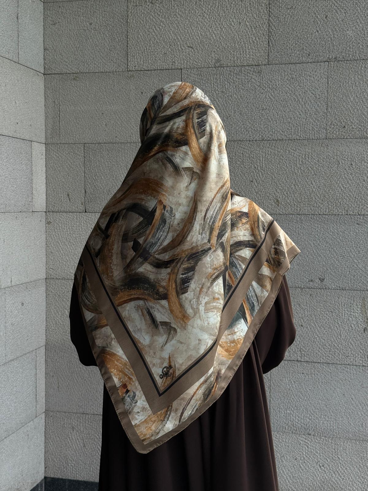 Pamuklu Soft Fırça Desen Eşarp-Küf Yeşil