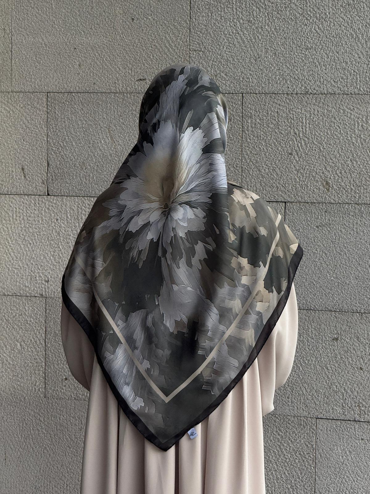 Pamuklu Soft Luna Desen Eşarp-Küf Yeşil