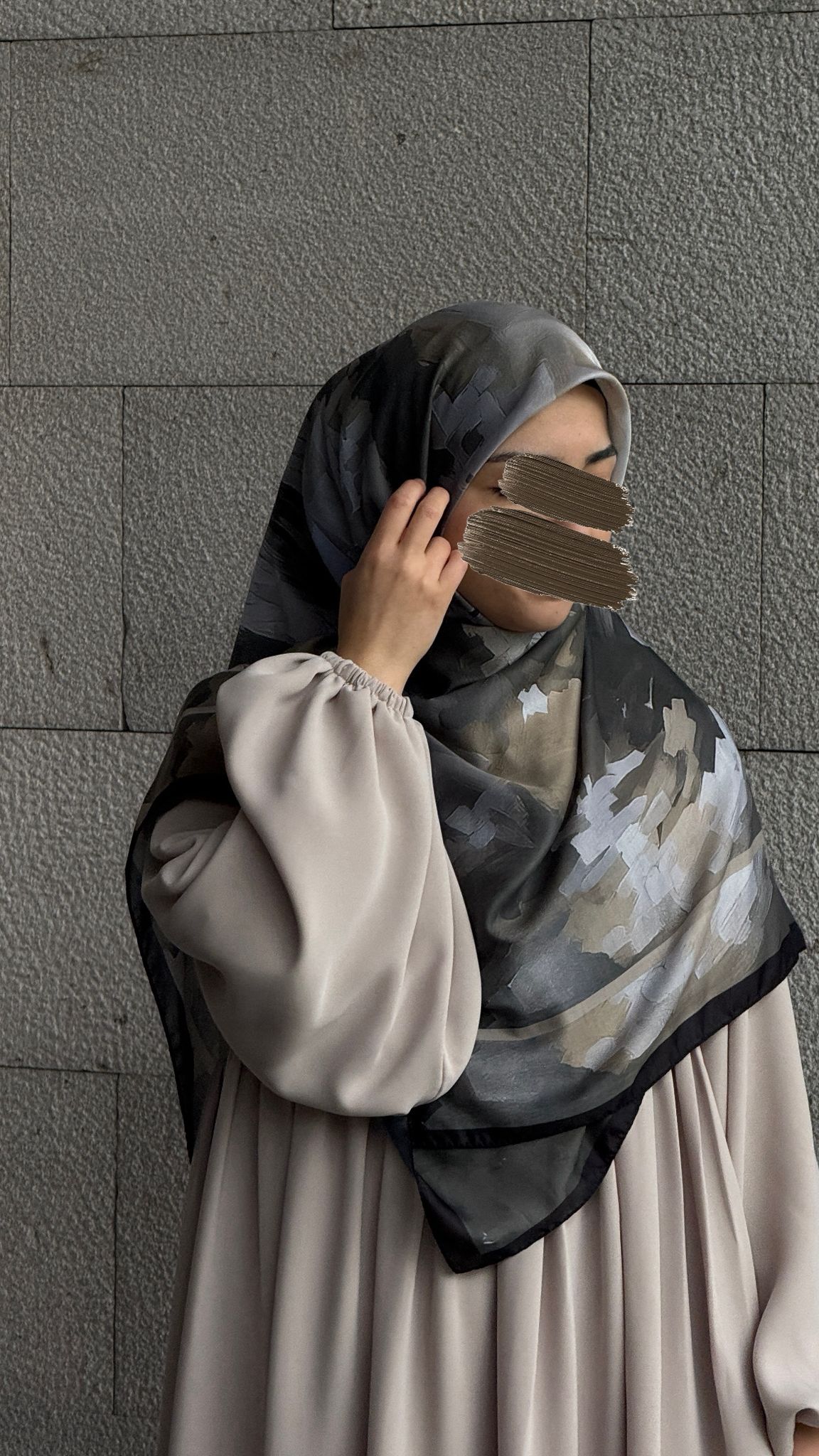 Pamuklu Soft Luna Desen Eşarp-Küf Yeşil