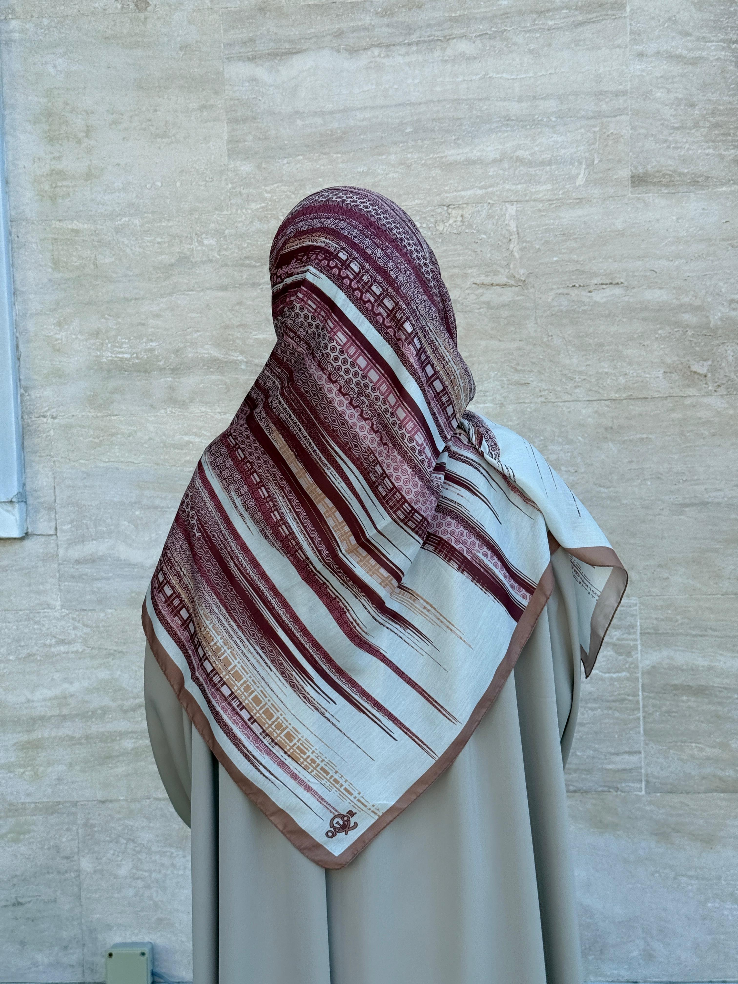 Pamuklu Âlâ Desen Eşarp-Bordo
