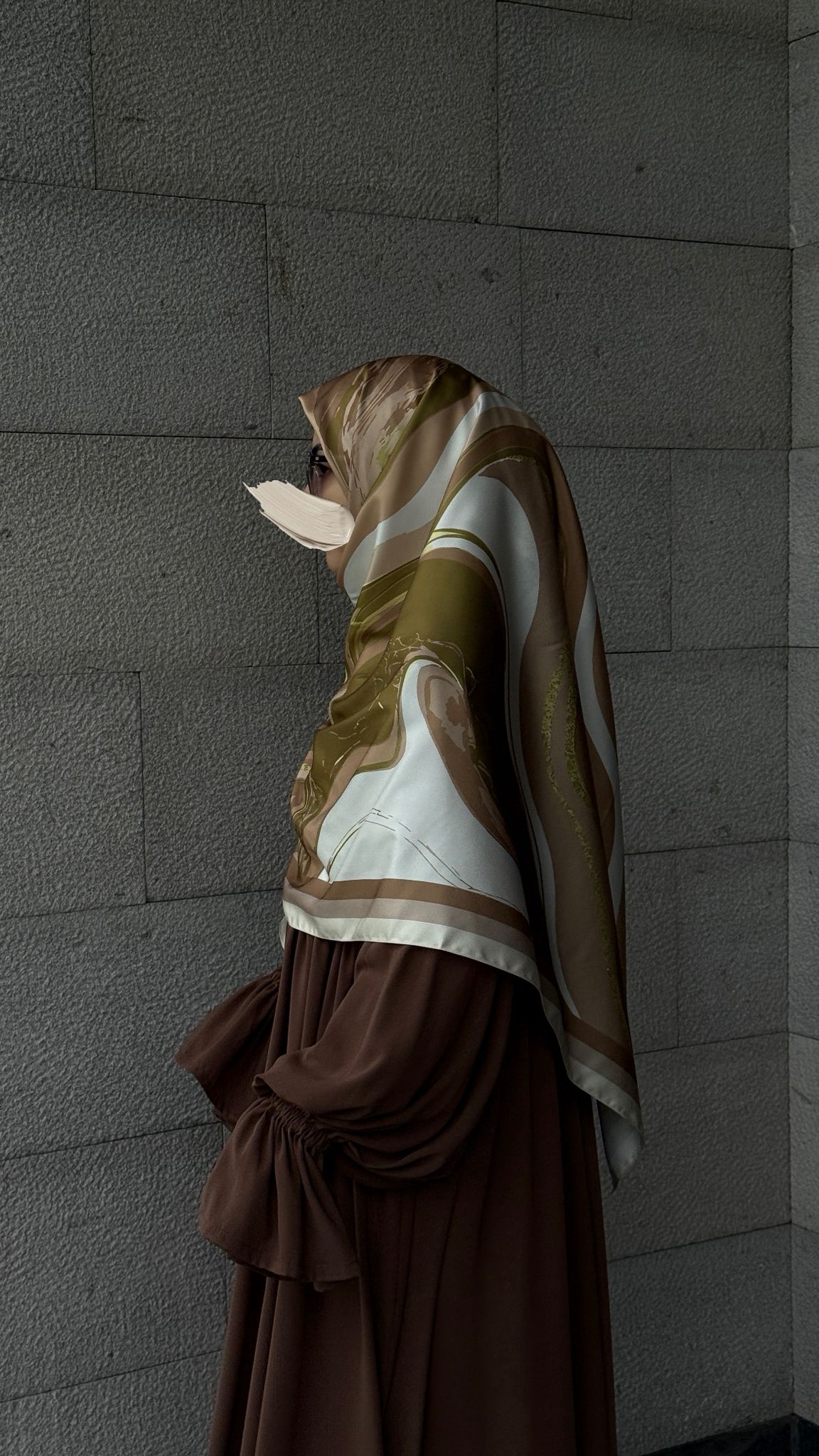 İpeksi Twil Line Eşarp-Haki