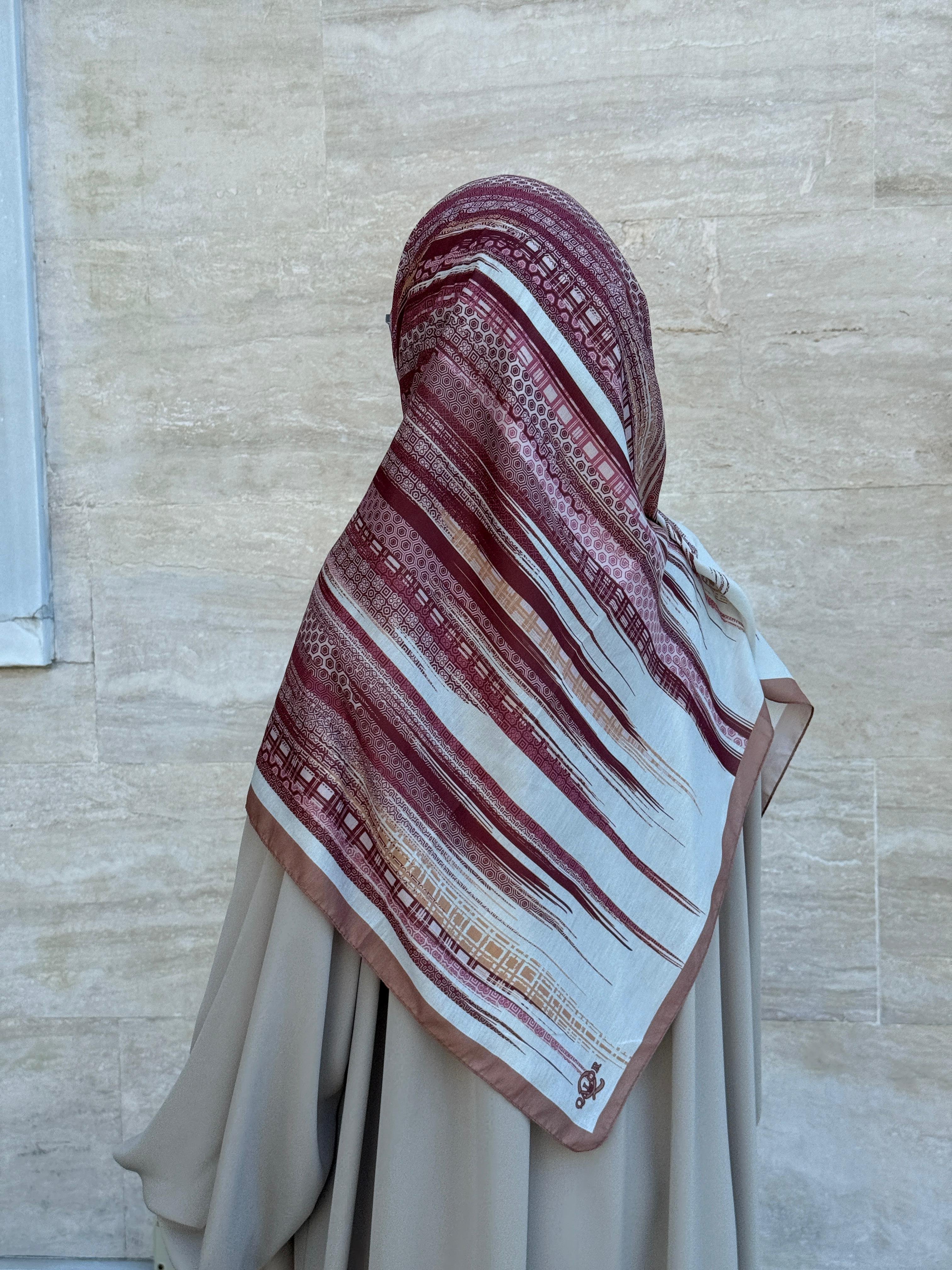 Pamuklu Âlâ Desen Eşarp-Bordo