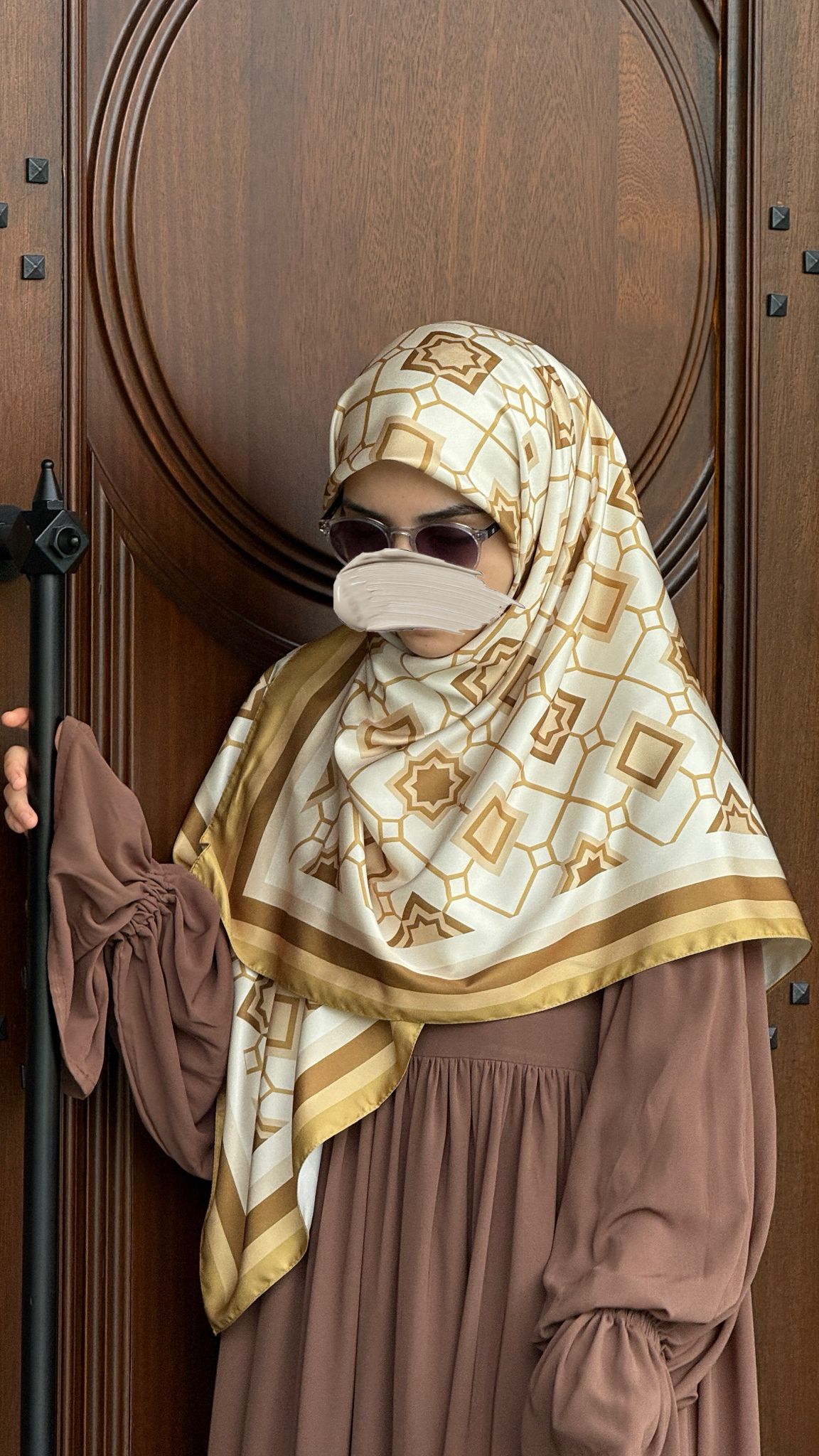 İpeksi Twil Monogram Eşarp-Yağ Yeşil