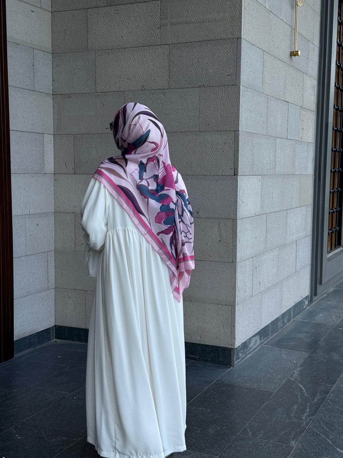 Pamuklu Soft Lotus Desen Şal-Şeker Pembe