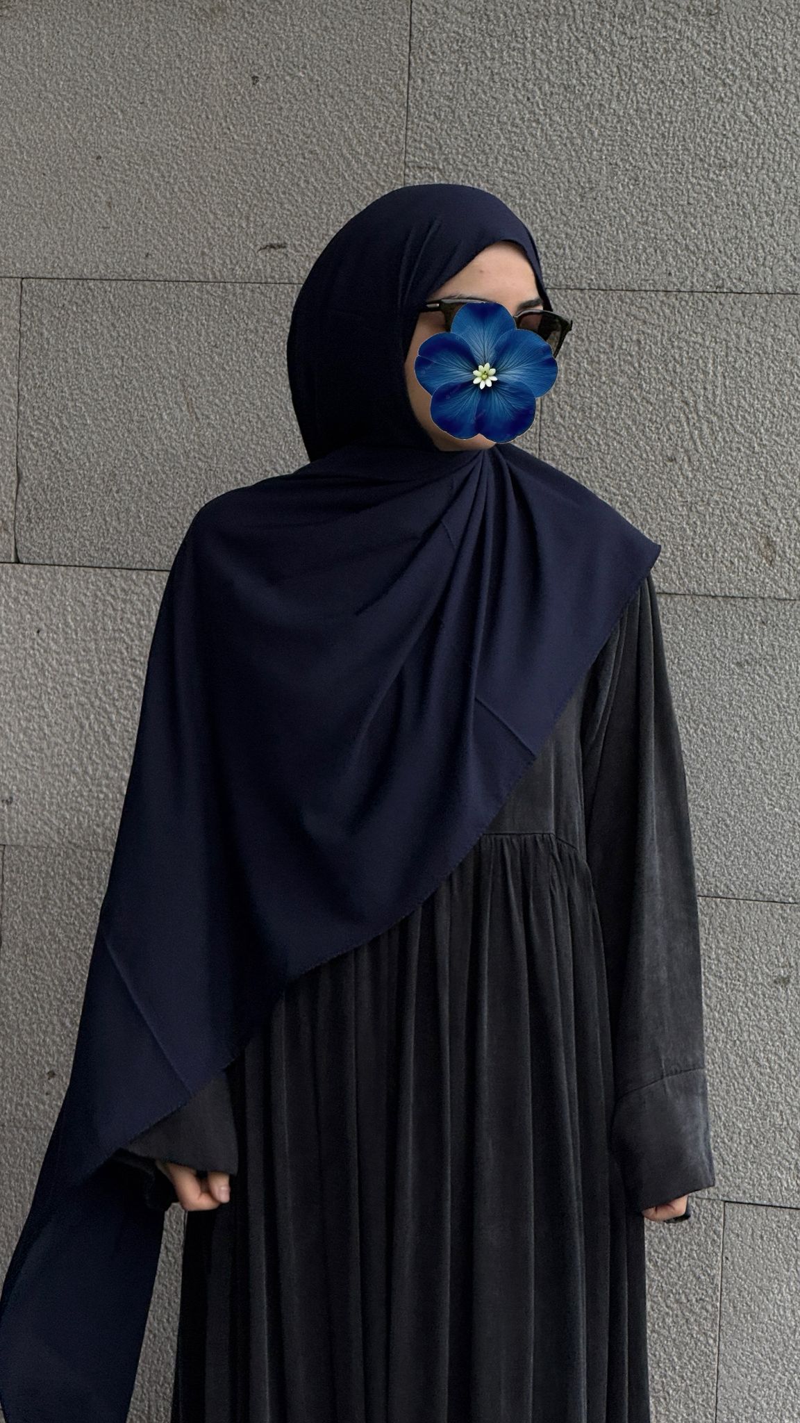 Pamuklu Soft Kraş Şal - Lacivert