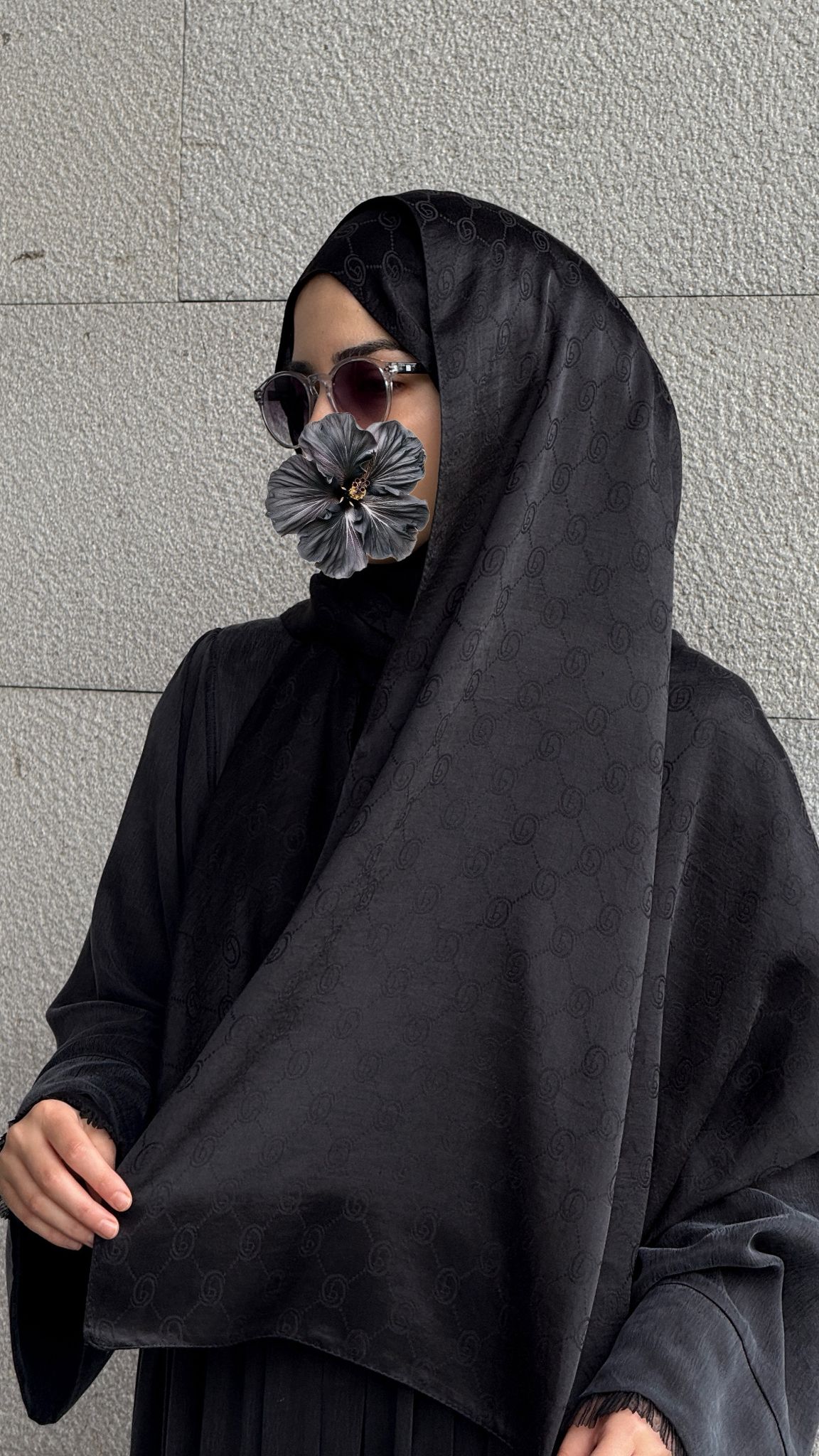 Pamuklu Q Jakar Şal-Siyah