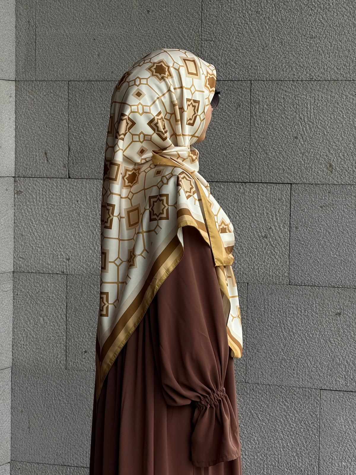 İpeksi Twil Monogram Eşarp-Yağ Yeşil