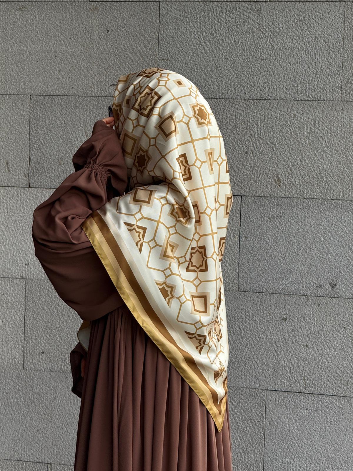 İpeksi Twil Monogram Eşarp-Yağ Yeşil