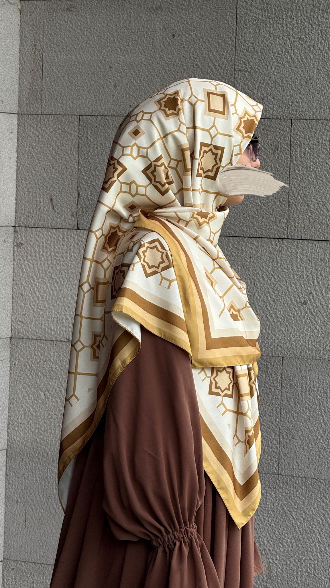 İpeksi Twil Monogram Eşarp-Yağ Yeşil