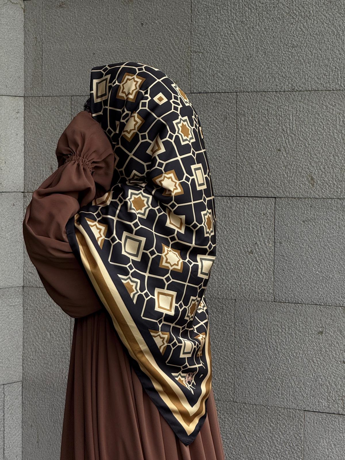 İpeksi Twil Monogram Eşarp-Gold