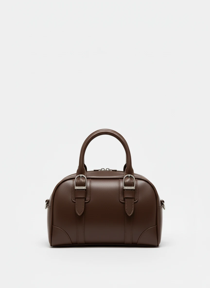 Kemer Tokalı El ve Omuz Çantası - Acı Kahve