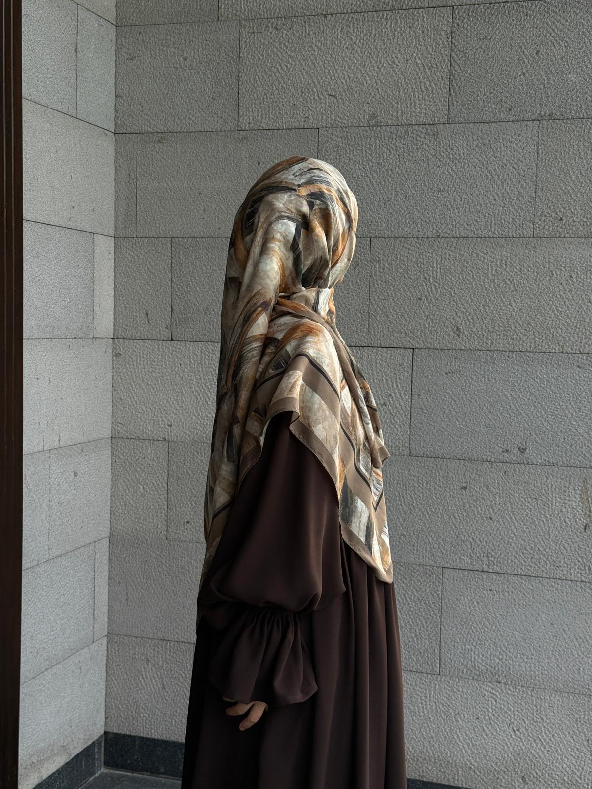 Pamuklu Soft Fırça Desen Eşarp-Küf Yeşil