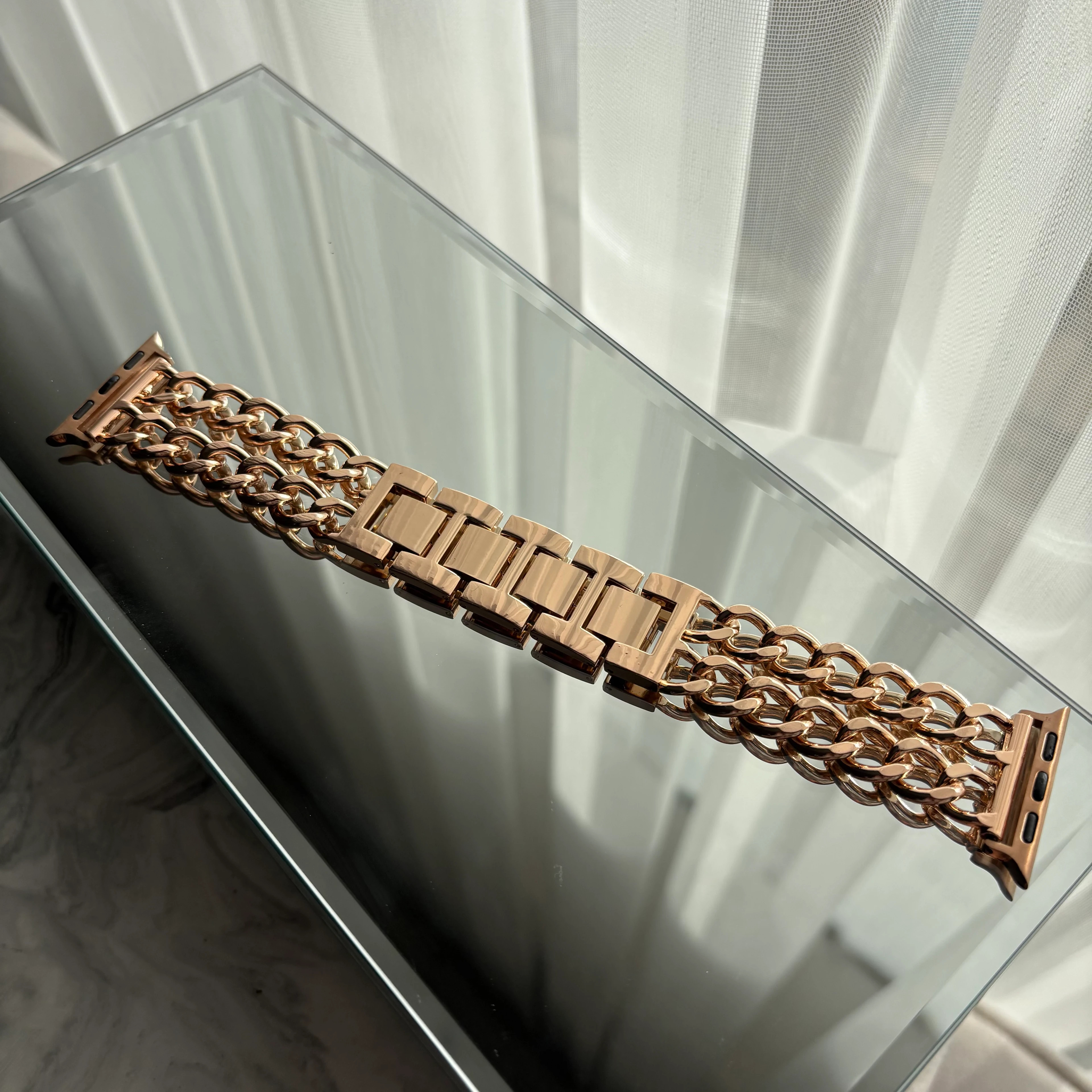 Apple Uyumlu Zincir Çelik Kordon - Rose Gold