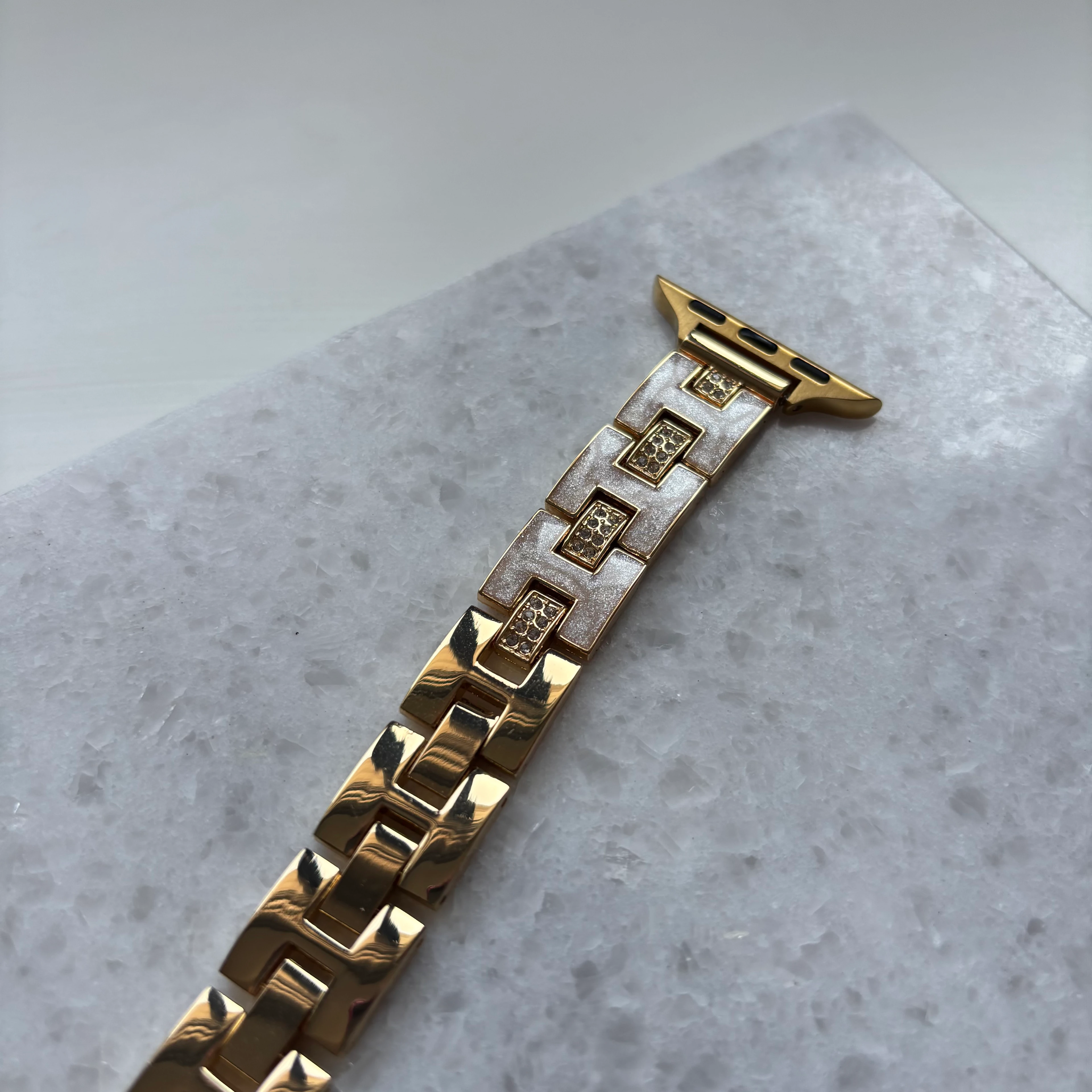 Apple Uyumlu Crystal Seramik Tasarım Çelik Kordon