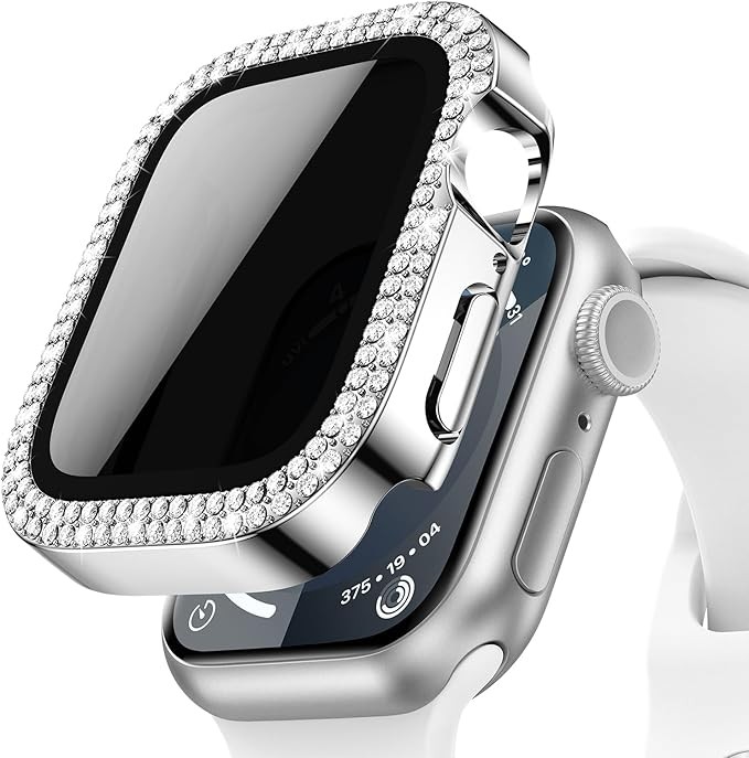 Diamond Serisi (Kasa ve Ekran) Apple Watch Koruyucu - Gümüş
