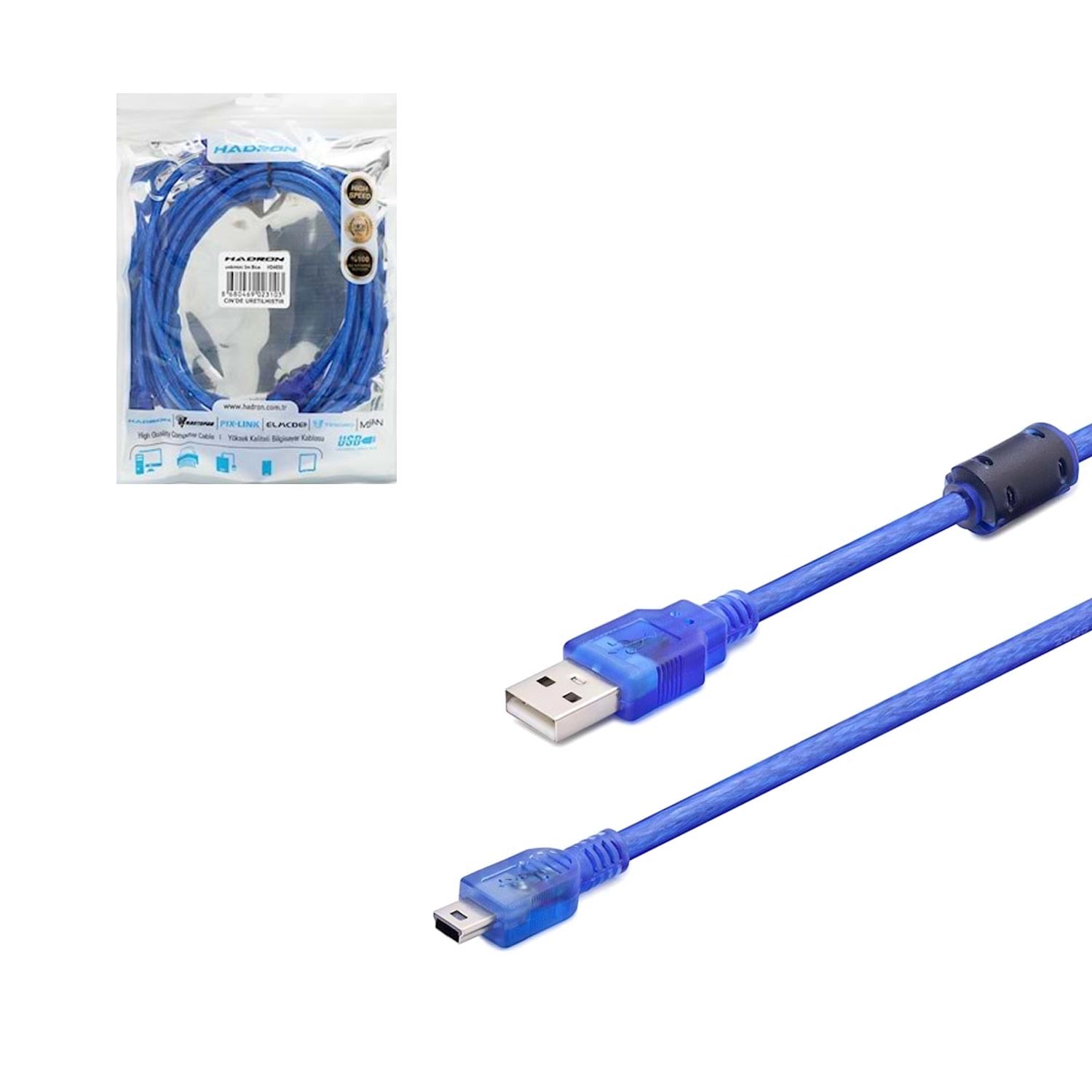 KABLO V3 5PİN TO USB ERKEK 1.5MT FİLTRELİ (OYUN KOLU UYUMLU) NARITA NRT-2011