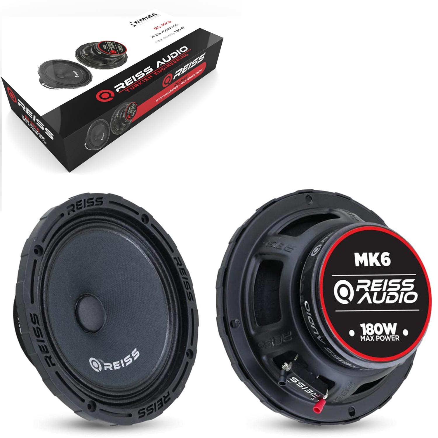 REISS AUDIO RS-MK6 Oto Midrange 16cm 180 Watt 2 Adet