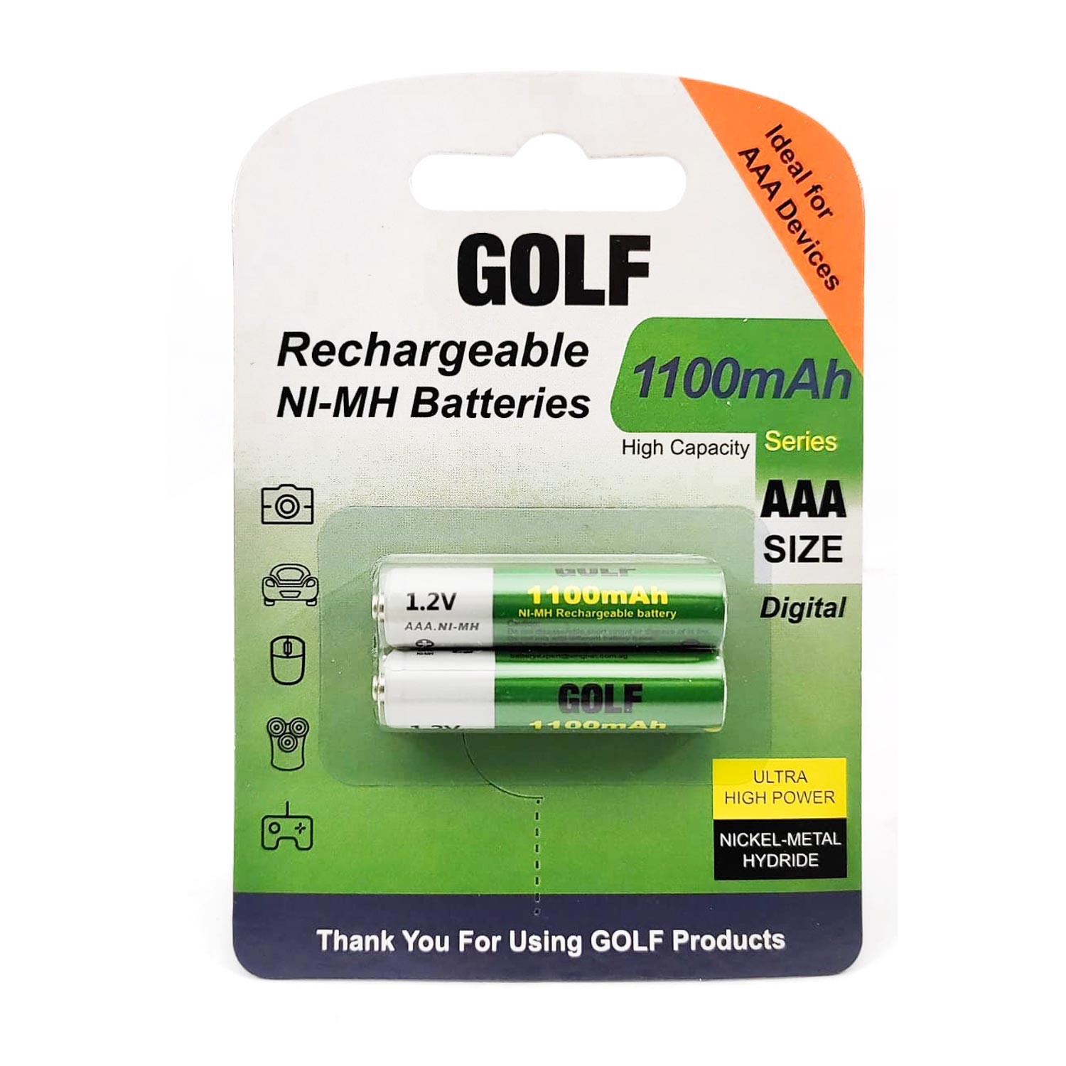 SARJLI PIL AAA INCE 1100MAH 1100 SERIES NI-MH (2 ADET) GOLF