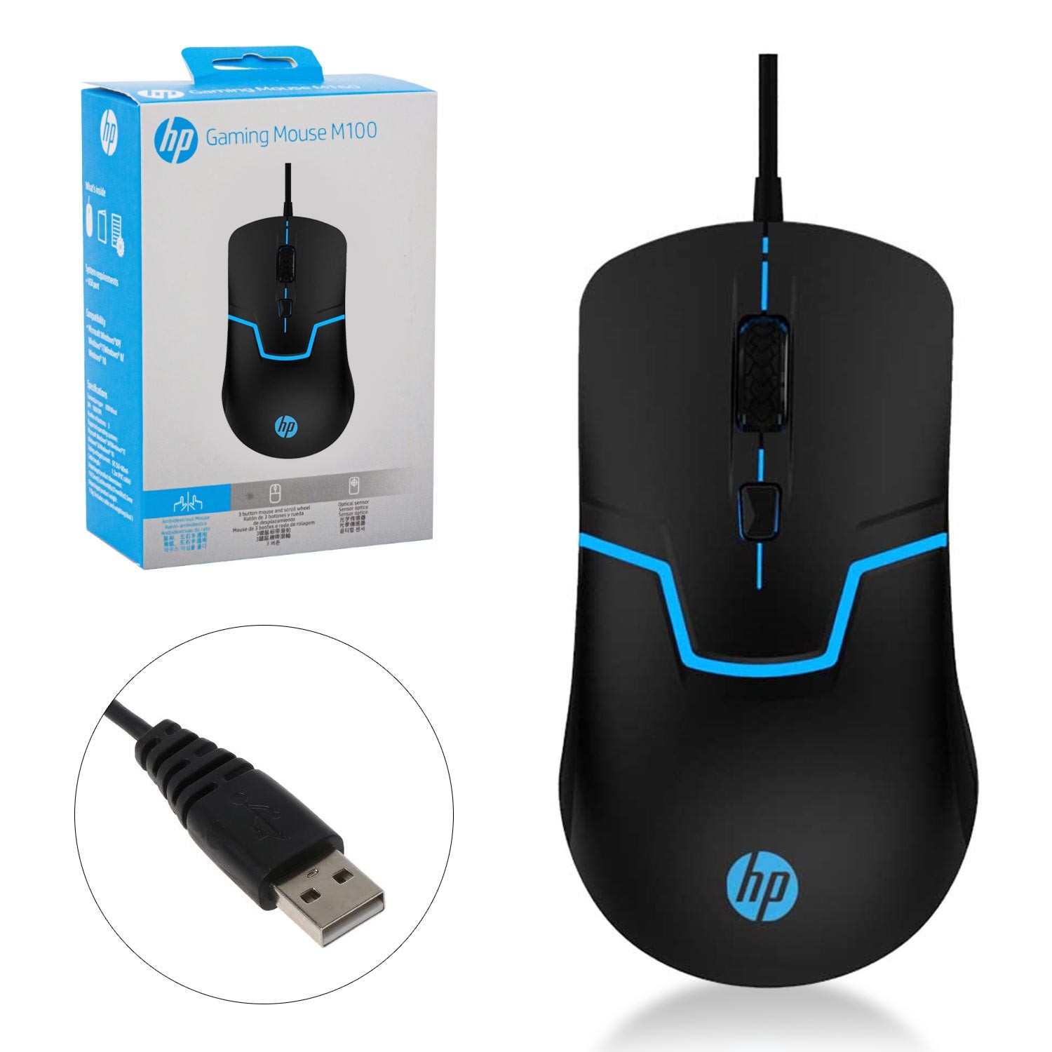 KABLOLU OYUNCU MOUSE 1600DPI LEDLİ HP-M100