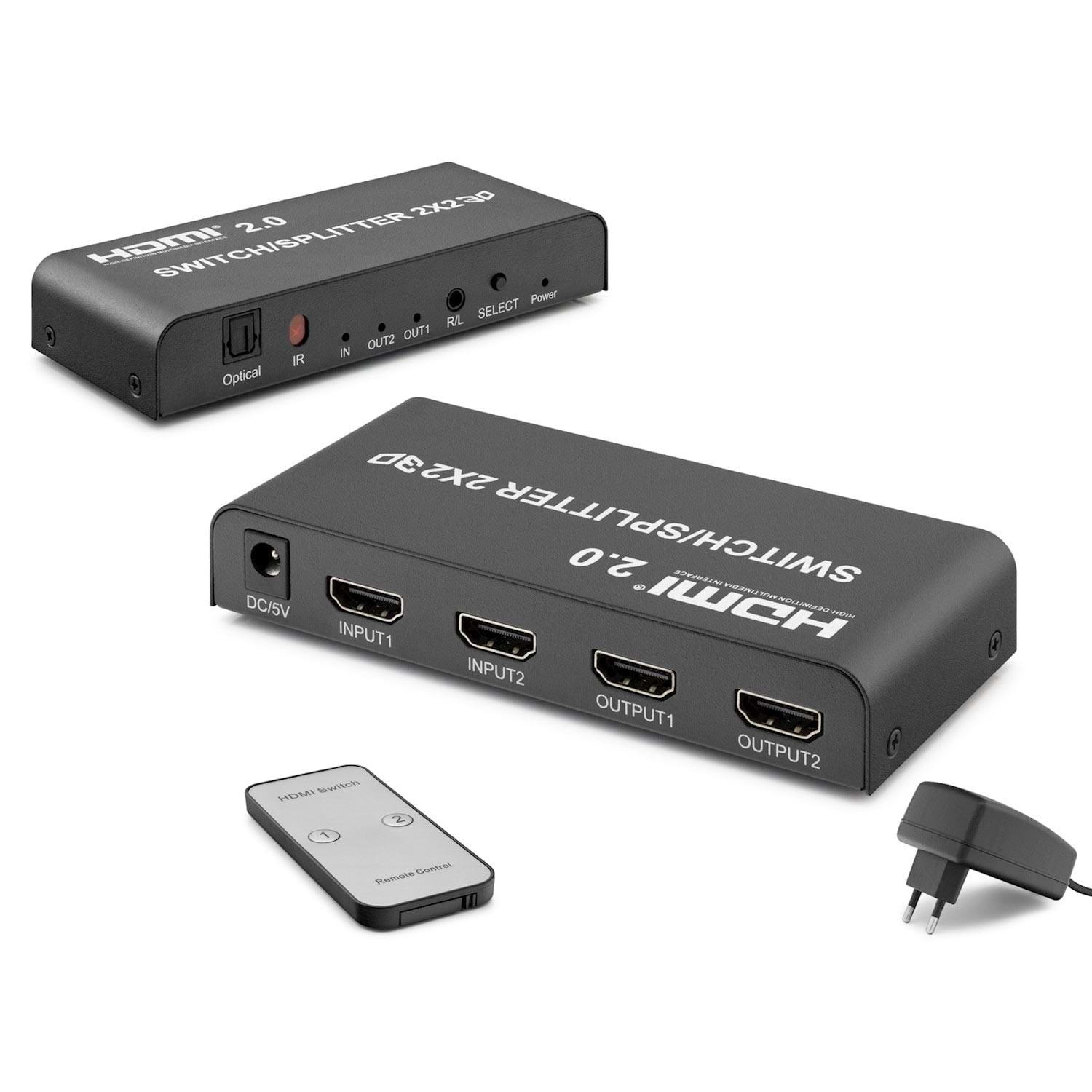 HDMI SPLİTTER SWITCH 2 GİRİŞ 2 ÇIKIŞ HADRON HD-271