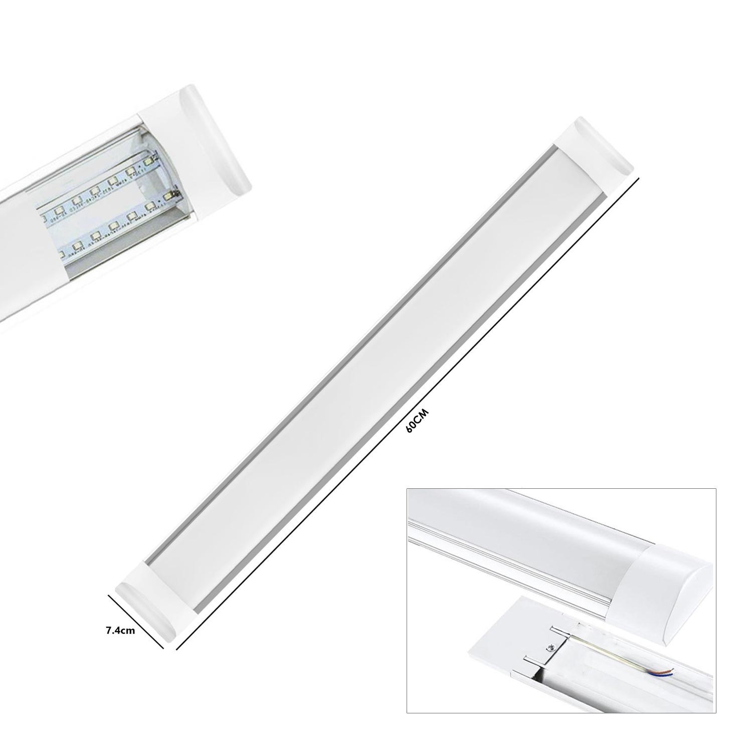 LED BANT ARMATÜR 220V 20W 60CM BEYAZ (2 ADET) HIGHTEK HT-0019