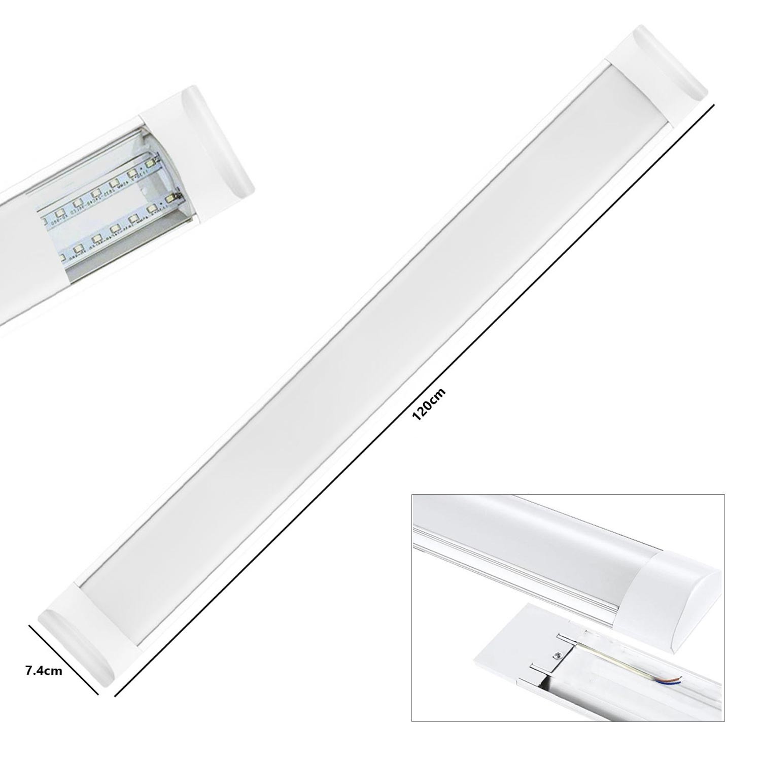 LED BANT ARMATÜR 220V 40W 120CM BEYAZ (2 ADET) HIGHTEK HT-0001