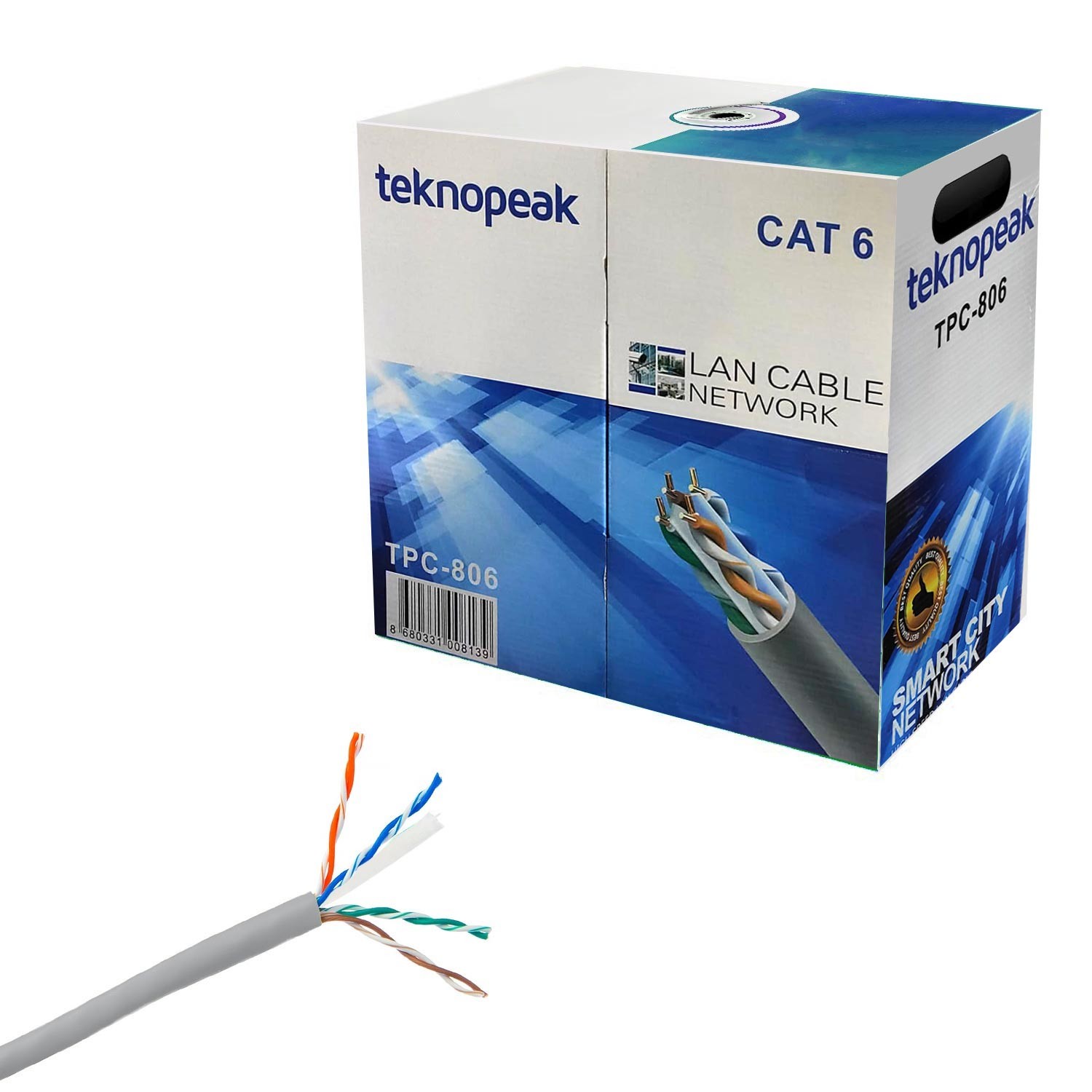 CAT6 KABLO 24AWG 305MT TEKNOPEAK TPC-806