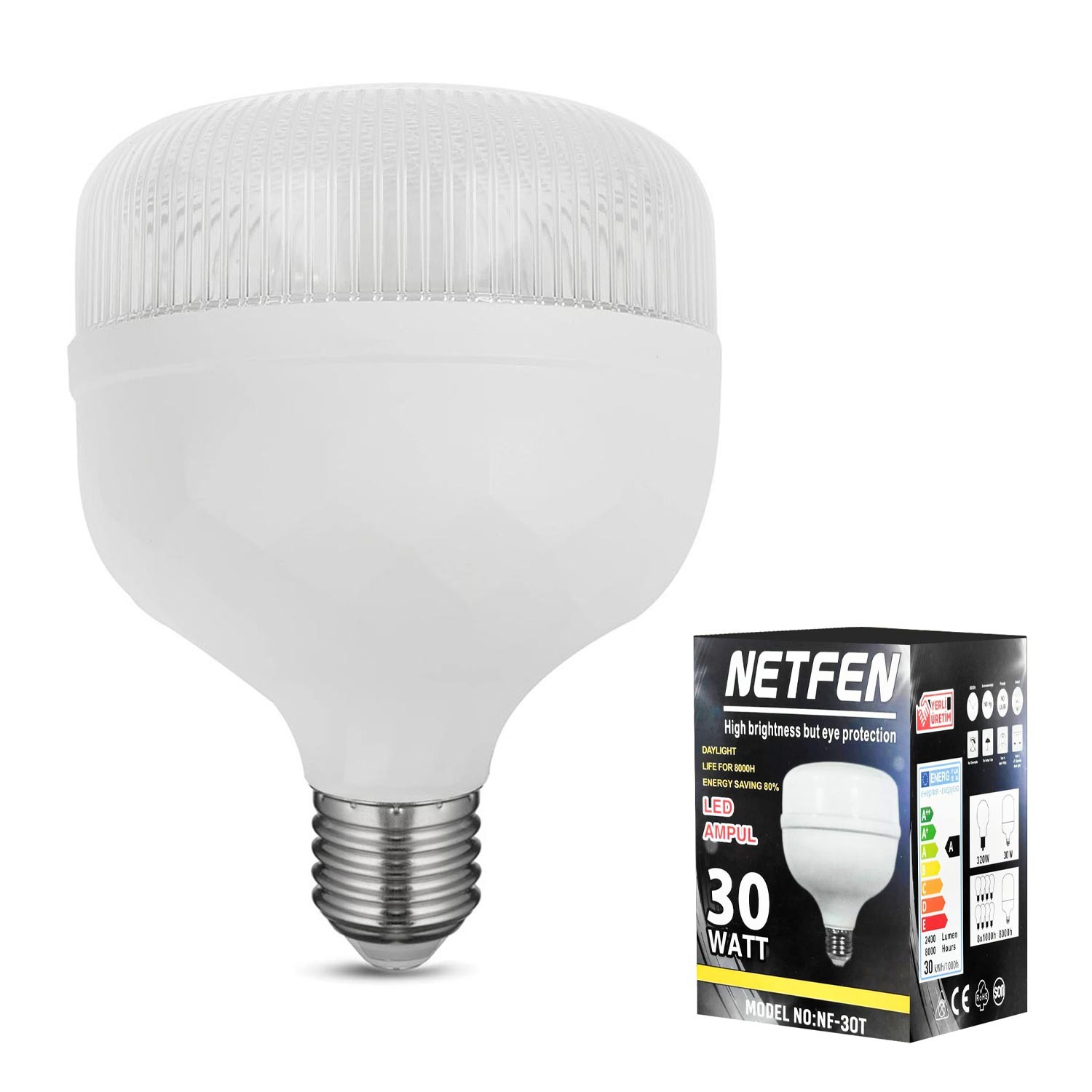 LED AMPÜL 220V 30W 2400 LÜMEN BEYAZ E27 NETFEN NF-30T