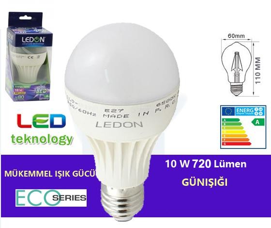 LED AMPÜL 220V 10W GÜNISIGI E27 SM-0209 / LEDON LD-0210