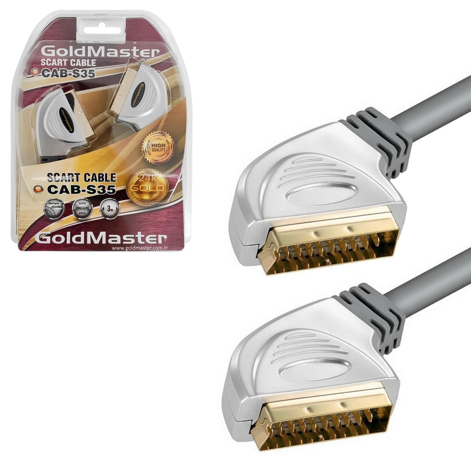 SCART SCART KABLO 3MT GOLDMASTER CAB-S35