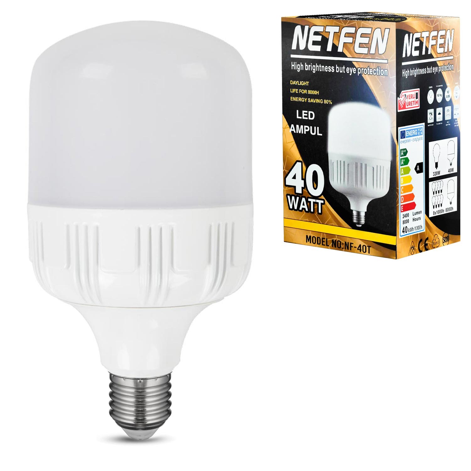 TOURCH LED AMPÜL 220V 40W 2400 LÜMEN BEYAZ E27 NETFEN NF-40T