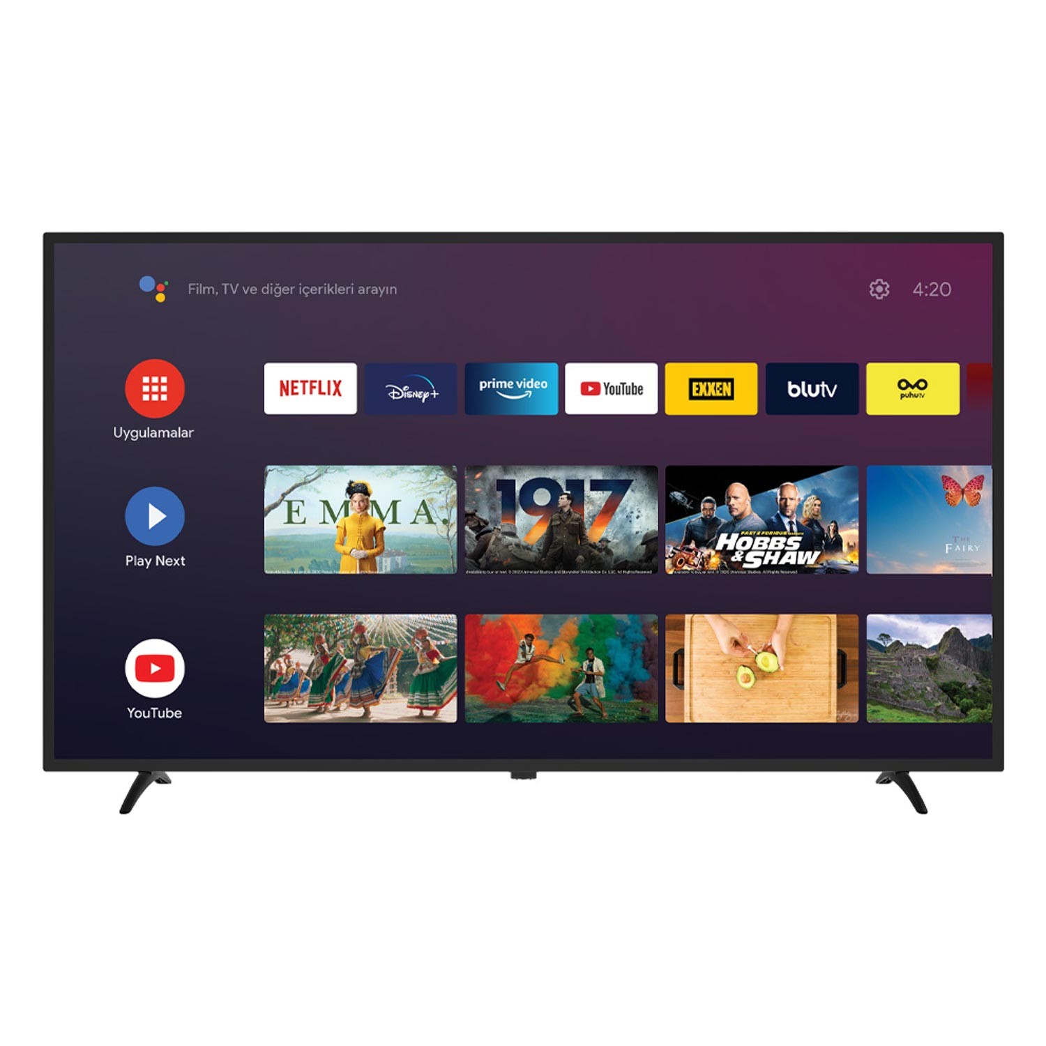 TELEVIZYON LED TV 43" (109CM) GOOGLE ANDROID TV FULL HD UYDULU NEXT YE-43020GG4