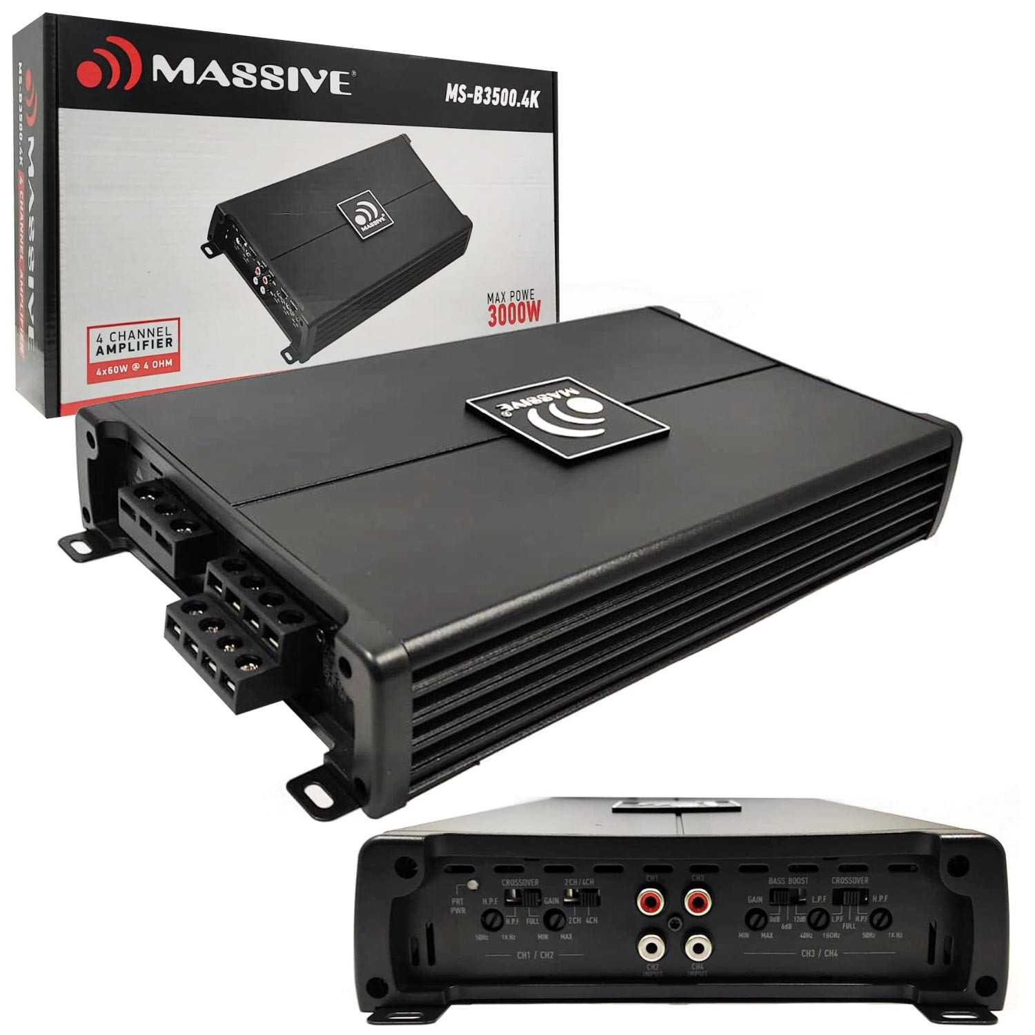 OTO AMFİ 3000W 4 KANAL MASSIVE MS-B3500.4K