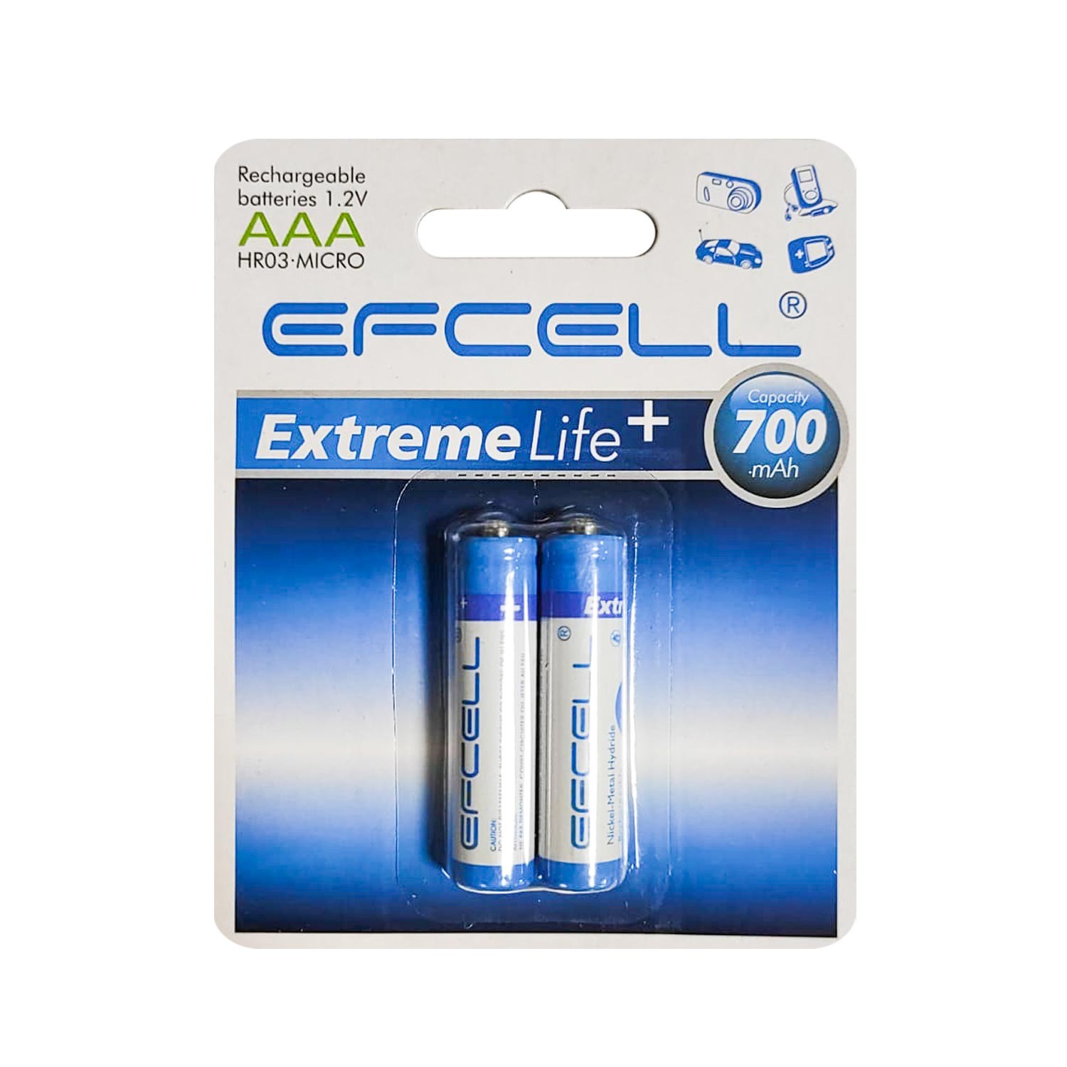 SARJLI PIL AAA INCE KALEM 700MAH (2 ADET) NI-MH EFCELL HR-700AAA