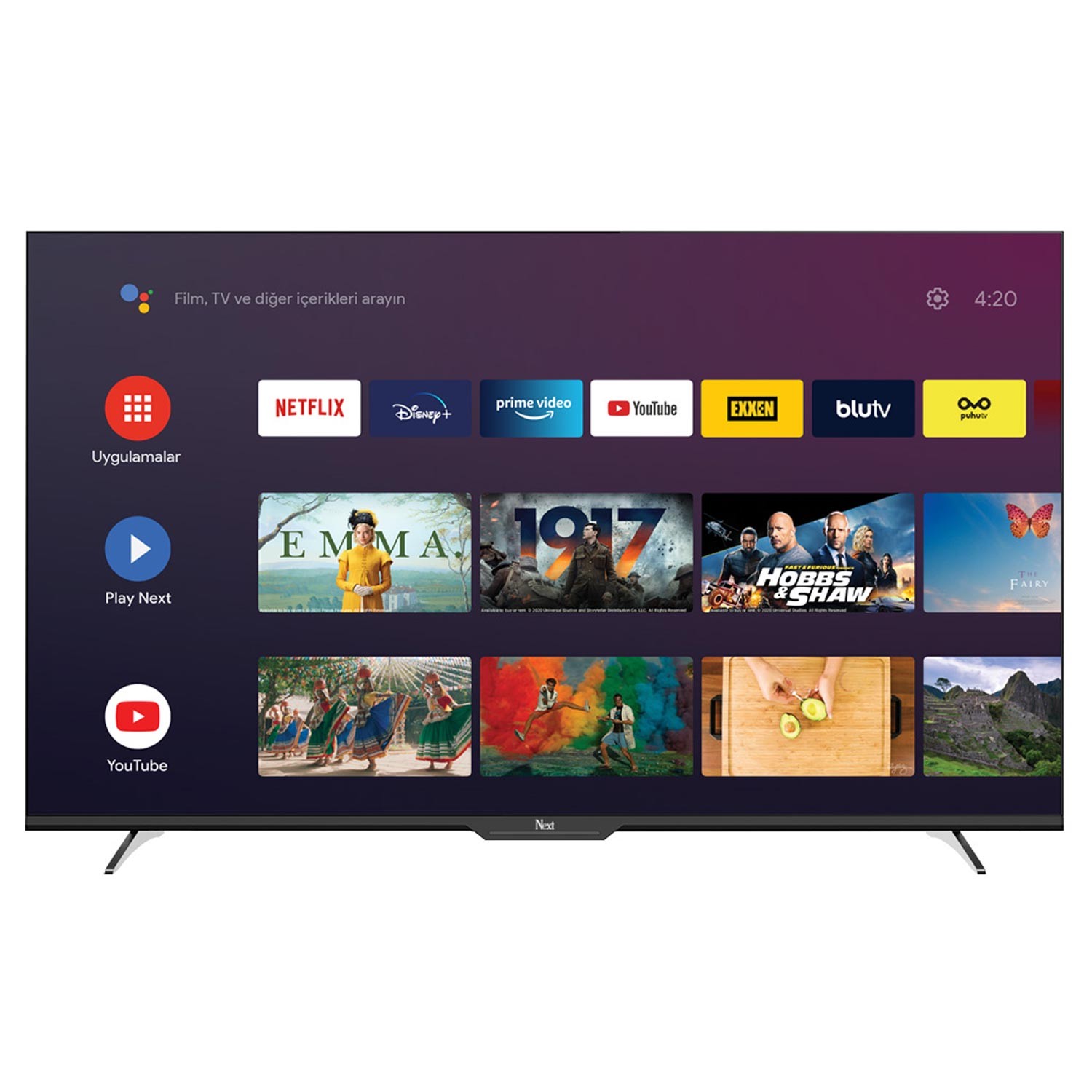 TELEVIZYON LED TV 55" (140CM) GOOGLE ANDROID TV UHD 4K UYDULU NEXT YE-55GFSG7-4K