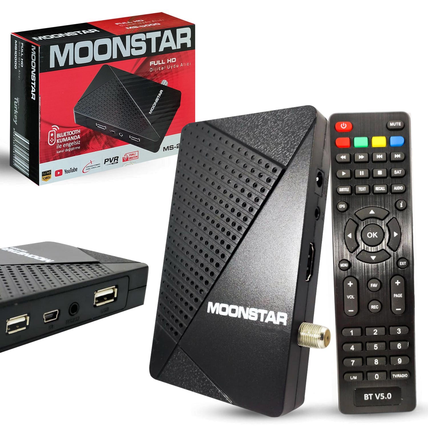 UYDU ALICI MİNİ FULL HD YOUTUBE (BLUETOOTH İLE KANAL DEĞİŞTİRME) MOONSTAR MS-2000