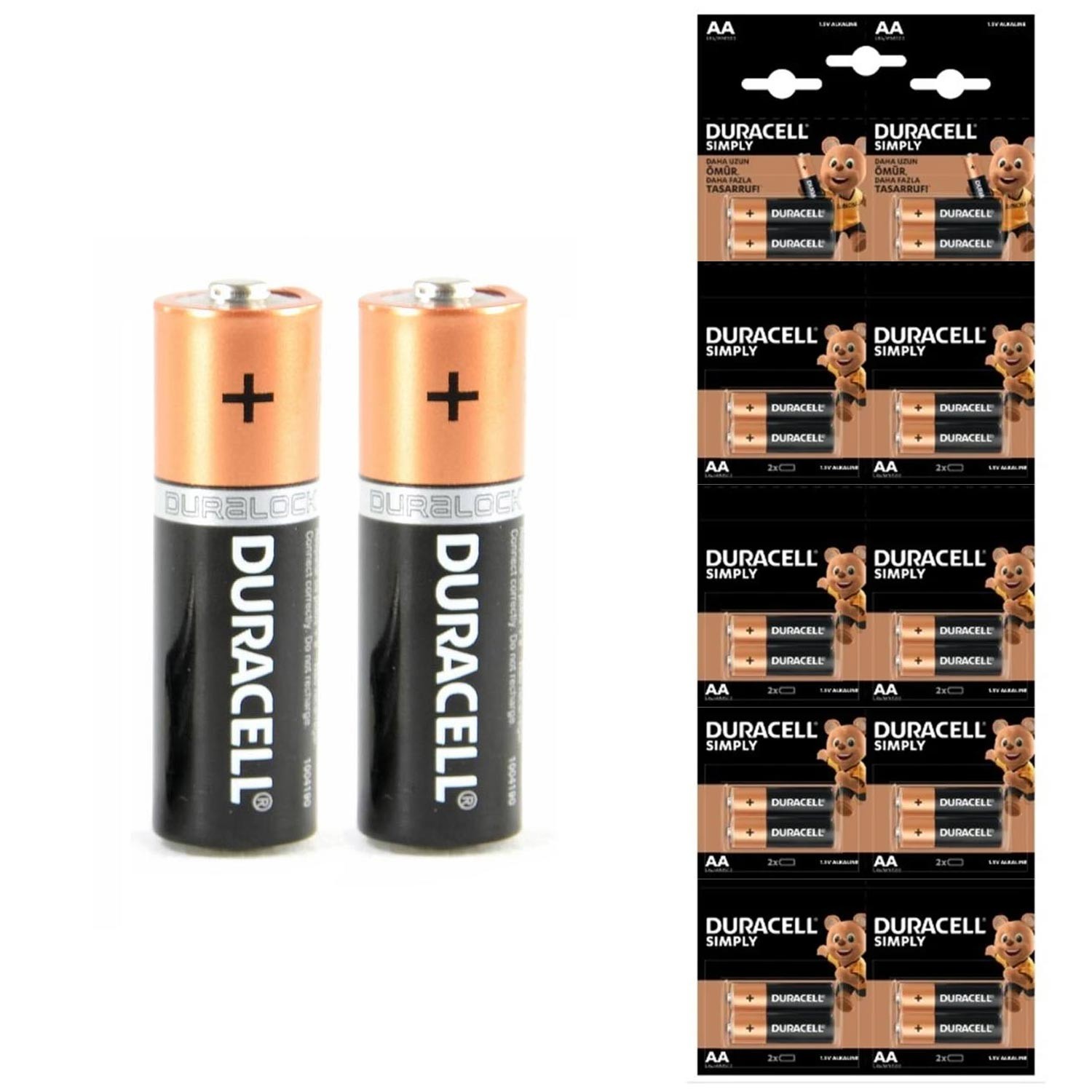 PIL AA KALEM ALKALIN 20'LI KARTELA YIRTMALI PAKET DURACELL SIMPLY