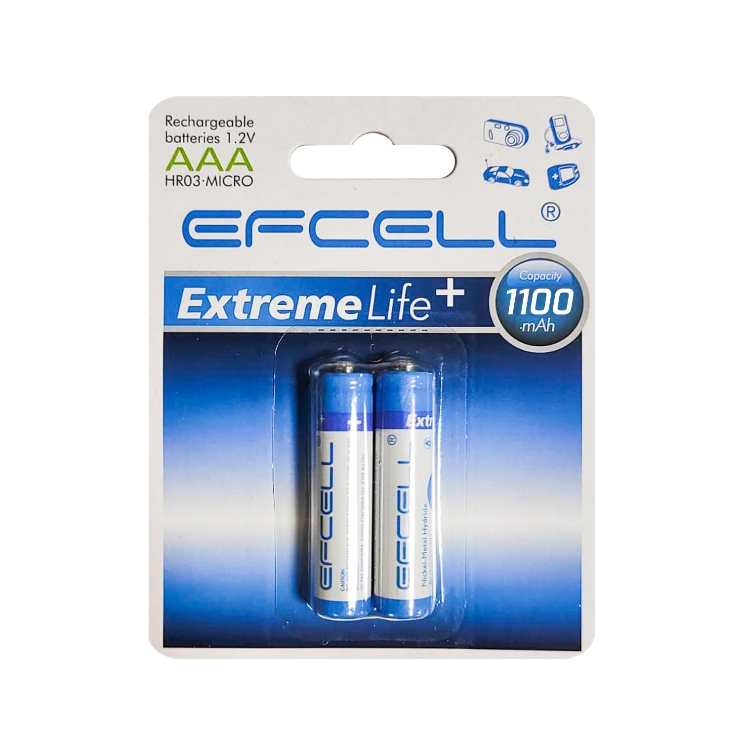 SARJLI PIL AAA INCE KALEM 1100MAH (2 ADET) NI-MH EFCELL HR-1100AAA