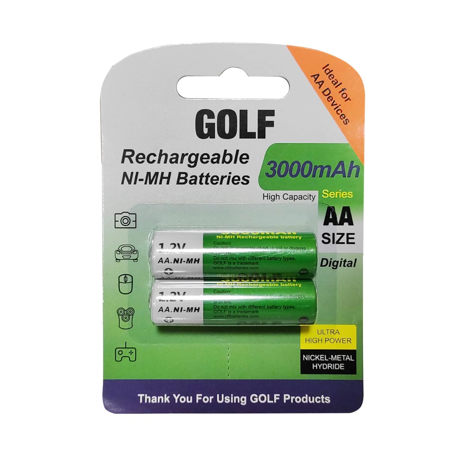 SARJLI PIL AA KALEM 3000MAH 3000 SERIES NI-MH (2 ADET) GOLF