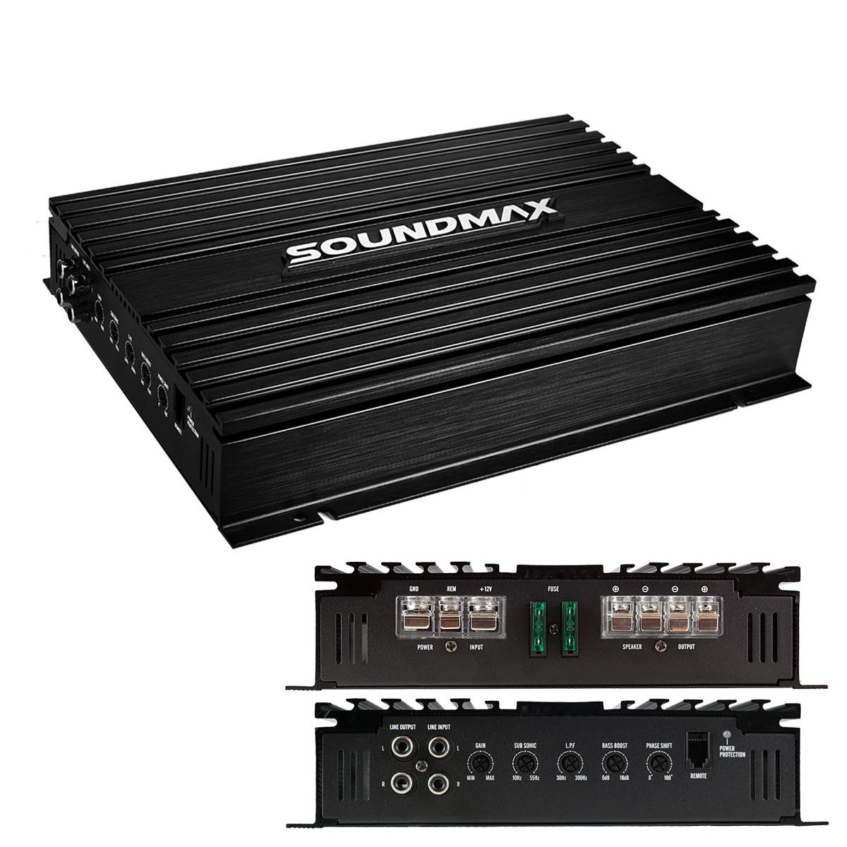 OTO AMFİ 4000W 1 KANAL MONO BASS CONTROL SOUNDMAX SX-600.1D