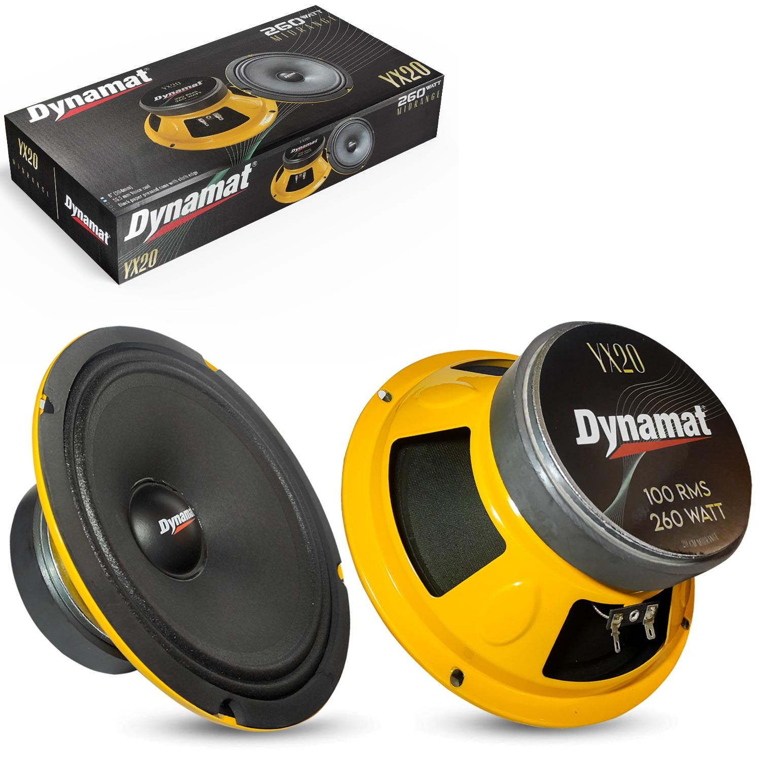 DYNAMAT YX-20 Oto Midrange 20cm 260 Watt 2 Adet