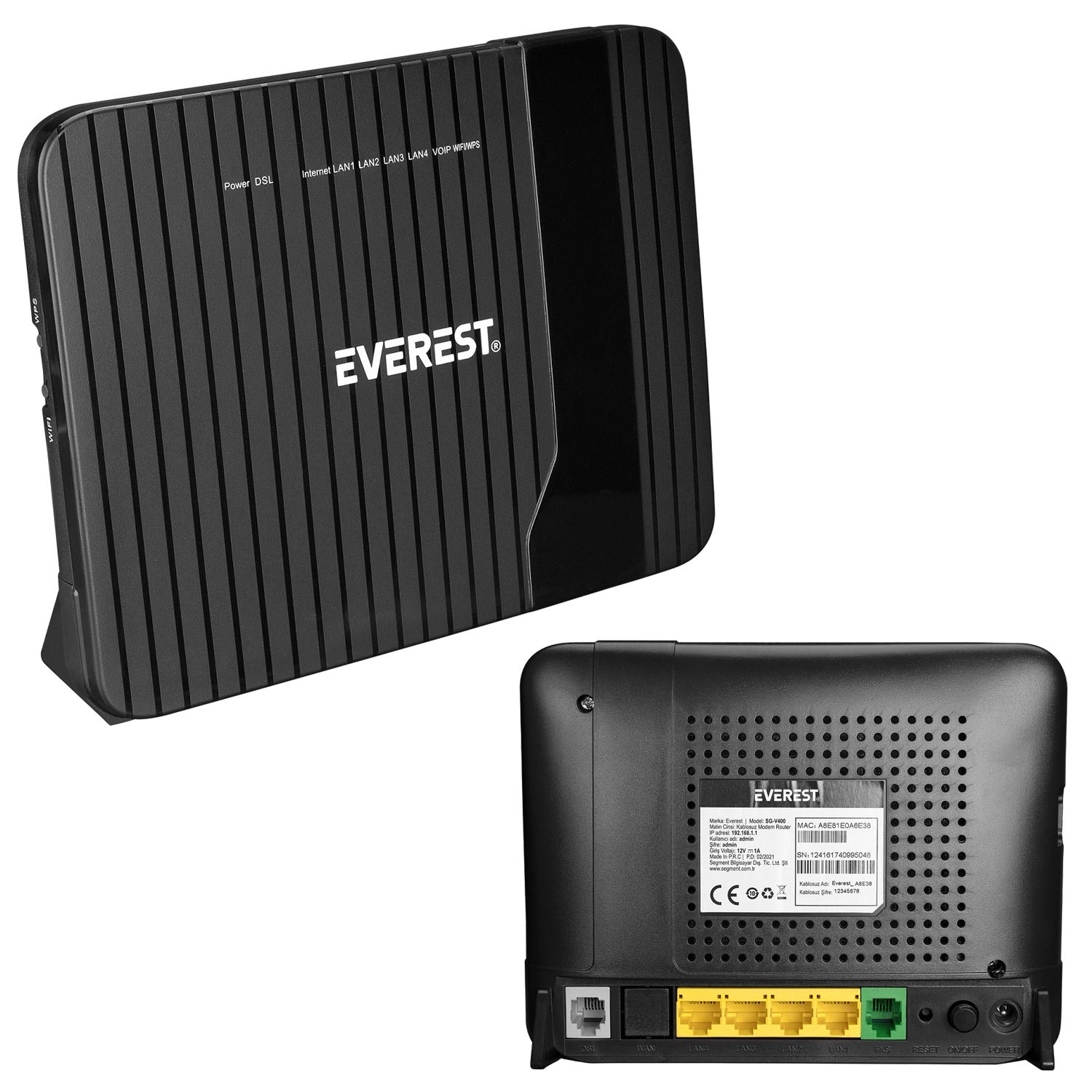 KABLOSUZ MODEM ROUTER 4 PORT 300 MBPS ADSL2+VDSL2 EVEREST SG-V400