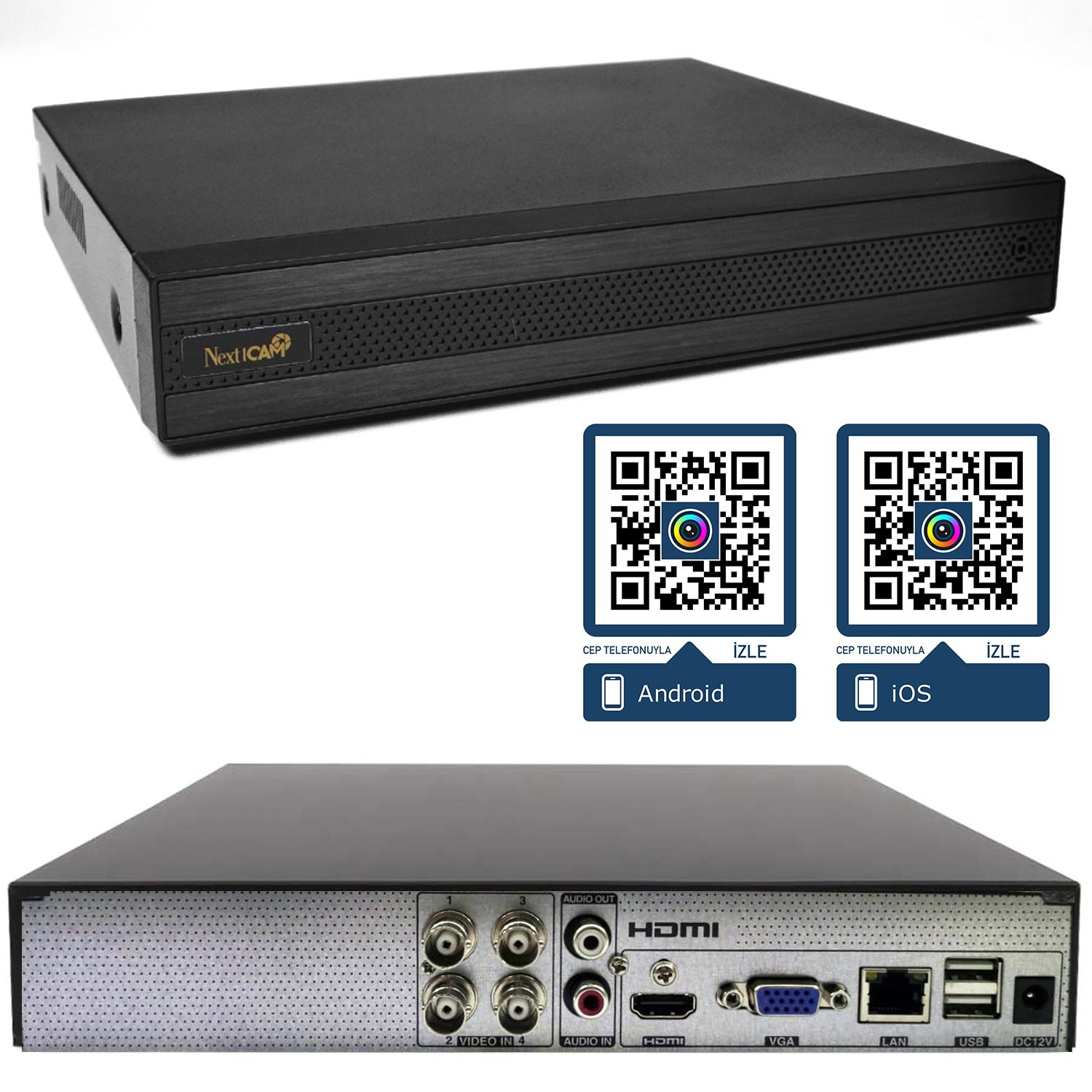 NEXTCAM YE-HD4750 Ahd Dvr Kayit Cihazi 4 Kanal 5mp Hibrit