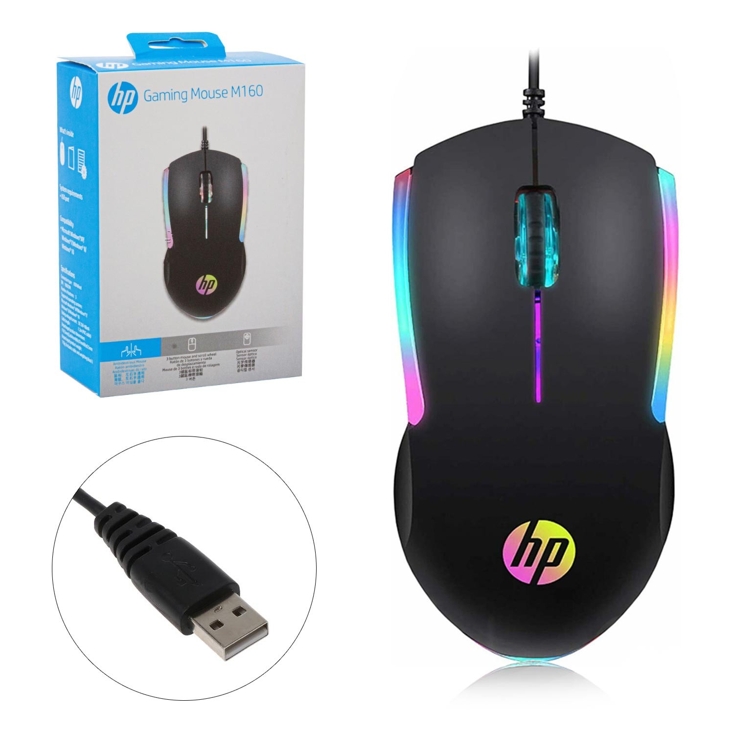 KABLOLU OYUNCU MOUSE 1000DPI LEDLİ HP-M160