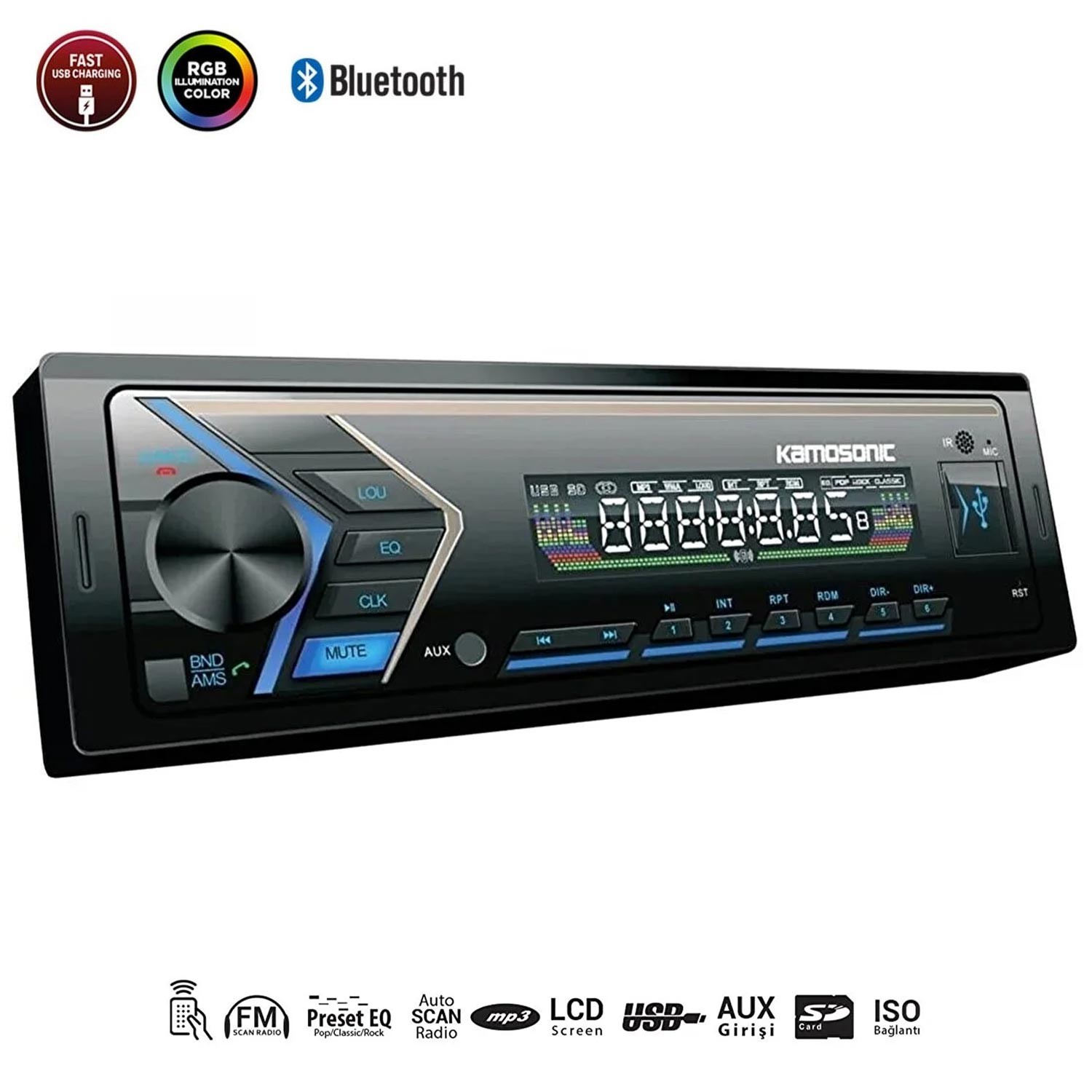 KAMOSONIC KS-MX800 OTO TEYP 4X50 WATT BLUETOOTH