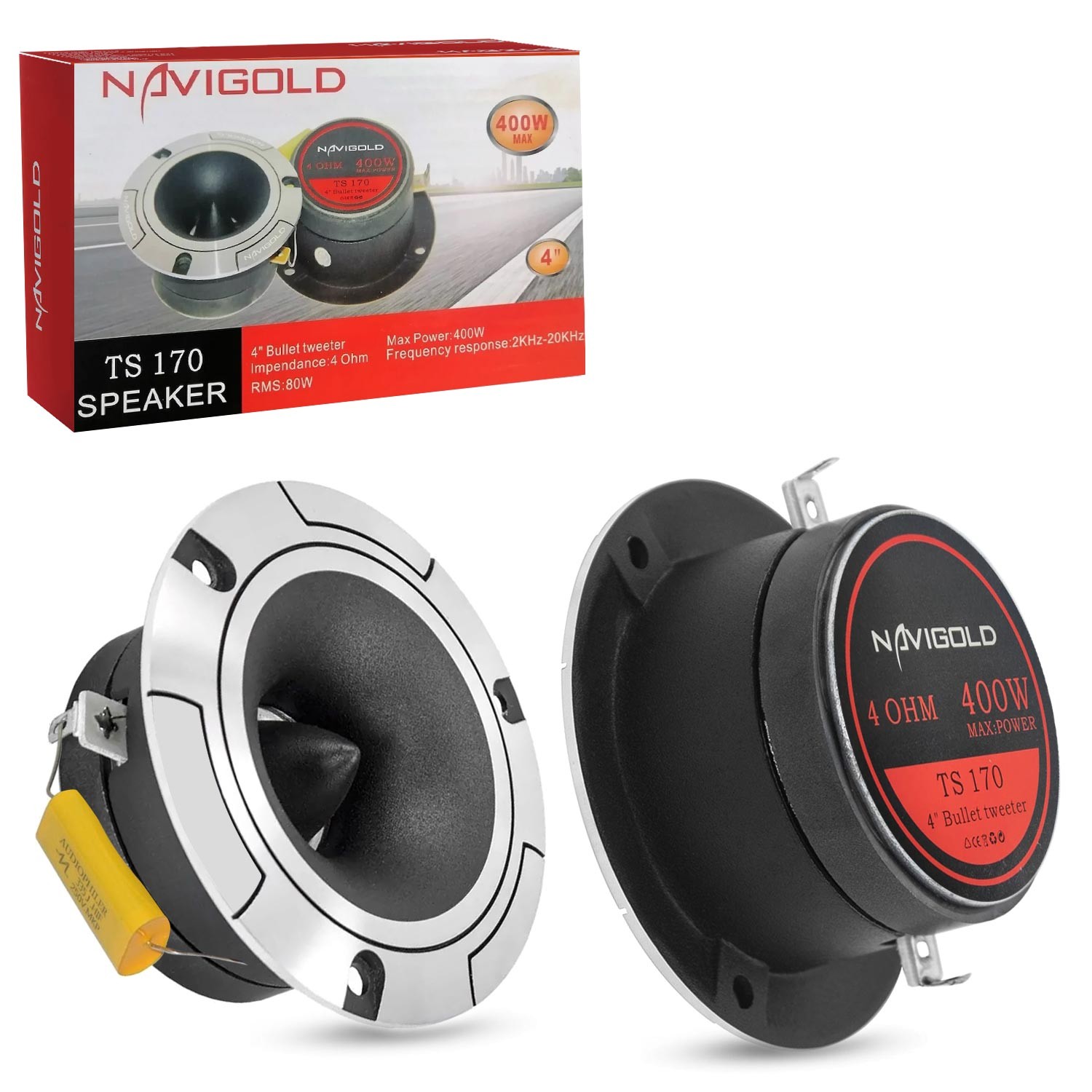 TWEETER 10CM 400W 2 ADET NAVIGOLD TS-170