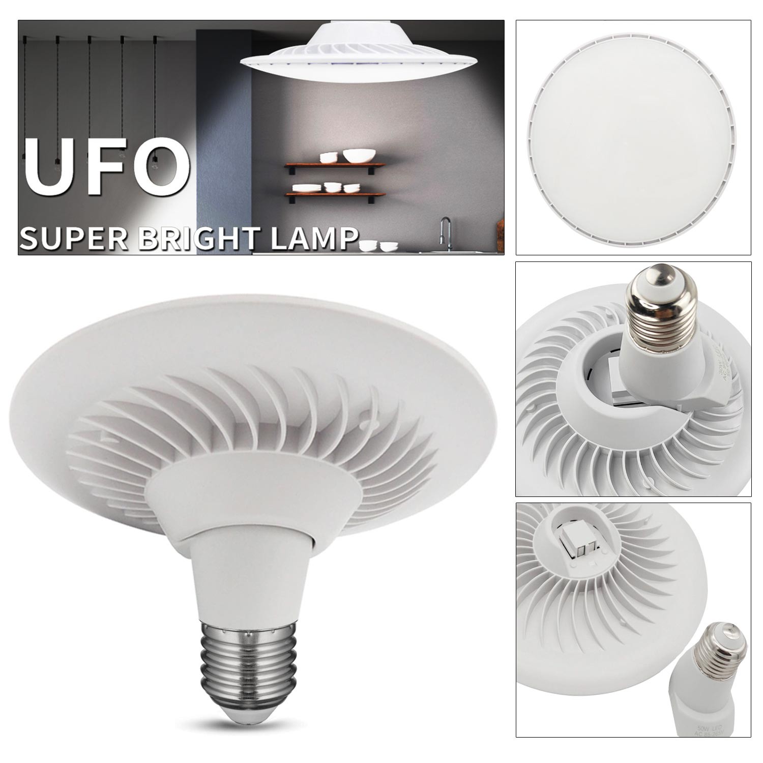 UFO LED AMPÜL 220V 30W BEYAZ E27 NETFEN E-006