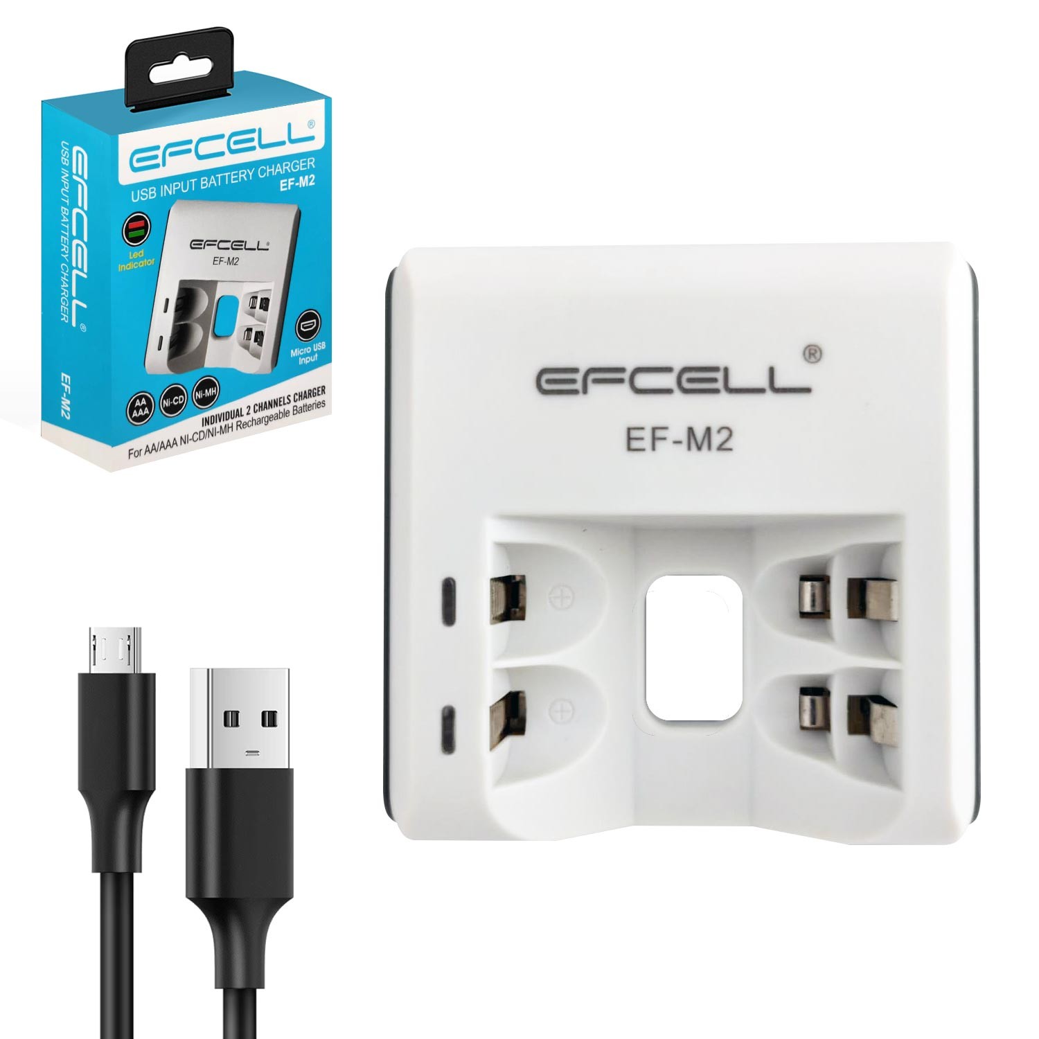 PIL SARJ ALETI IKILI USB AA/AAA NI-MH/NI-CD EFCELL EF-M2