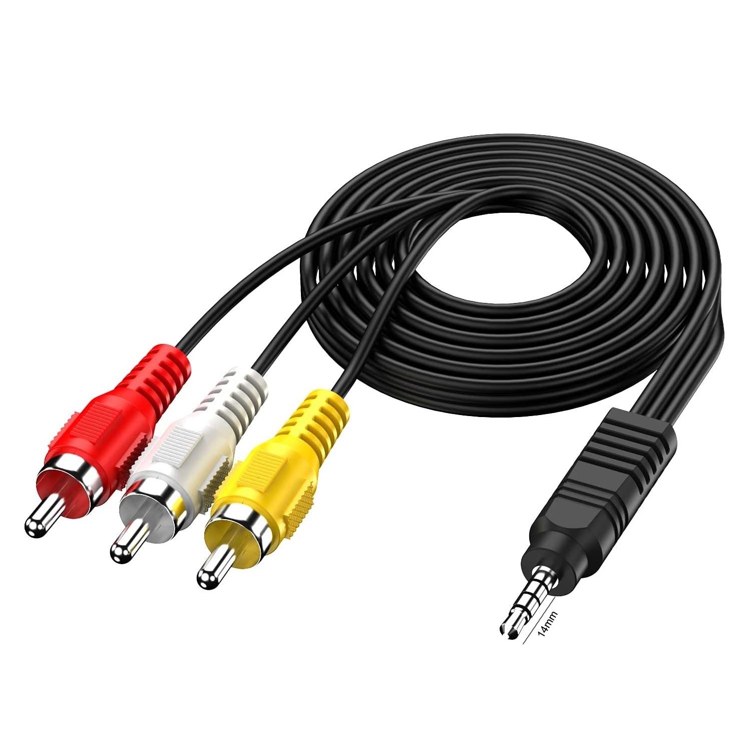 AV KABLO 3RCA AUX 3.5MM KISA JACK (TÜPLÜ TV'YE HD UYDU BAGLAR)