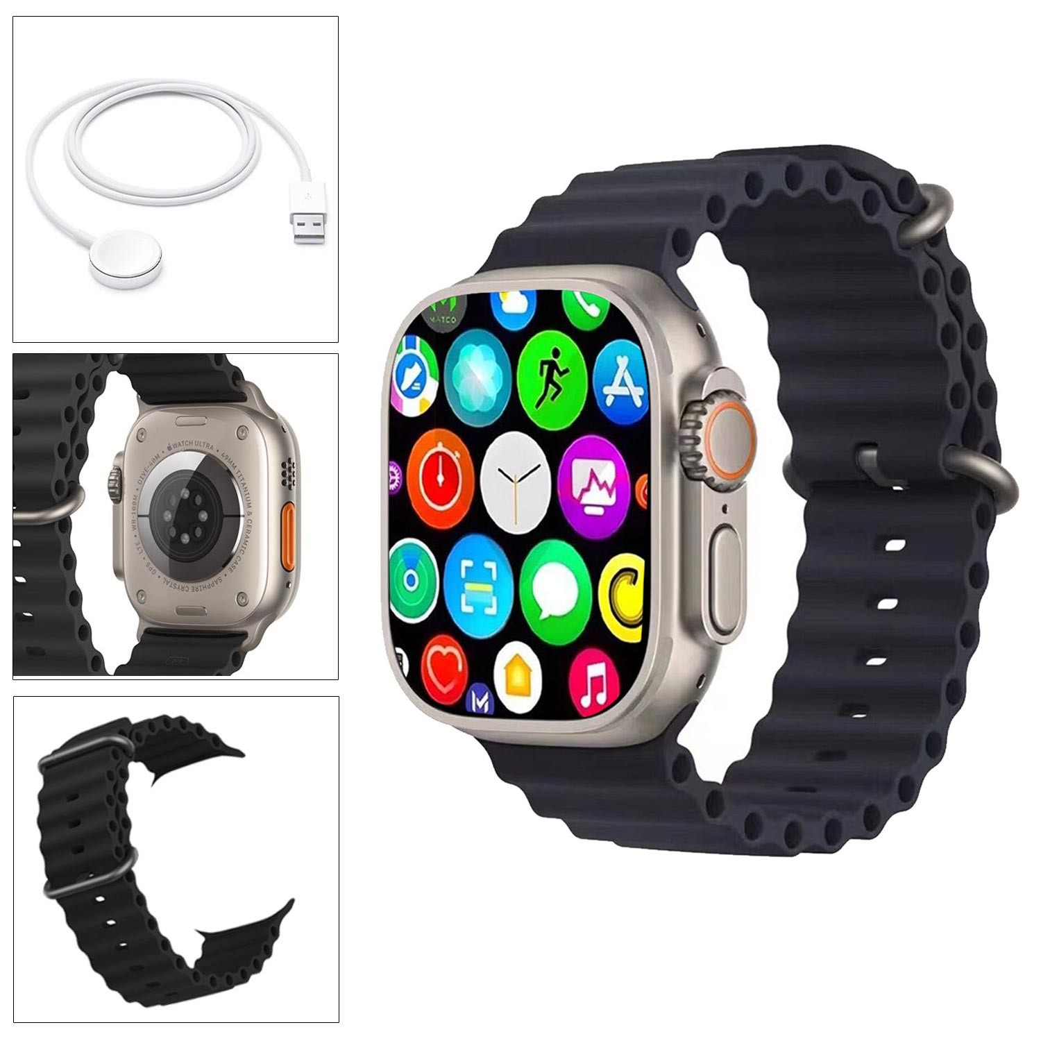 WATCH AKILLI SAAT IOS ANDROID KABLOSUZ ŞARJ BLUETOOTH HK8 ULTRA